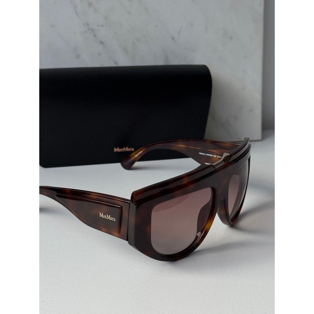 Max Mara NEW Max Mara MM0083 Oversized Sunglasses in Brown Size ONE SIZE - 5 Thumbnail