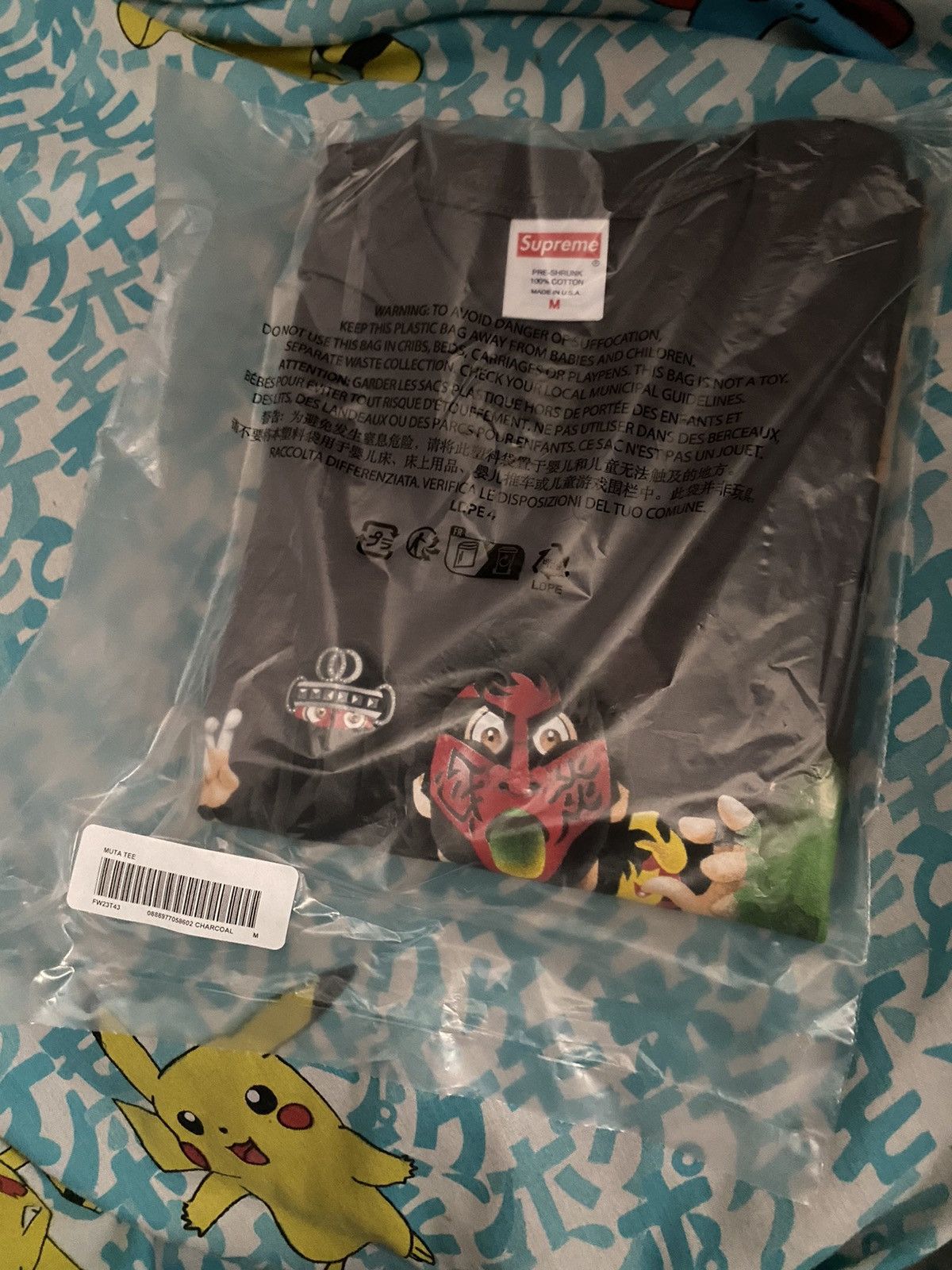 Supreme × WWF Supreme Muta Tee Charcoal Size Medium Size US M / EU 48-50 / 2 - 3 Thumbnail
