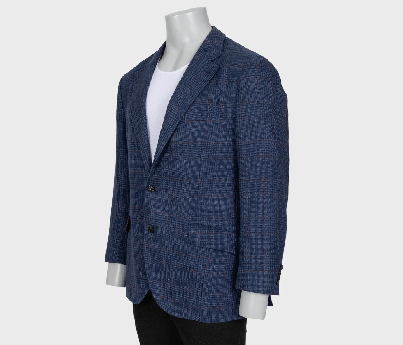 Brunello Cucinelli Brunello Cucinelli Blue Check Linen Wool Silk Blazer IT54 Size 54R - 2 Thumbnail