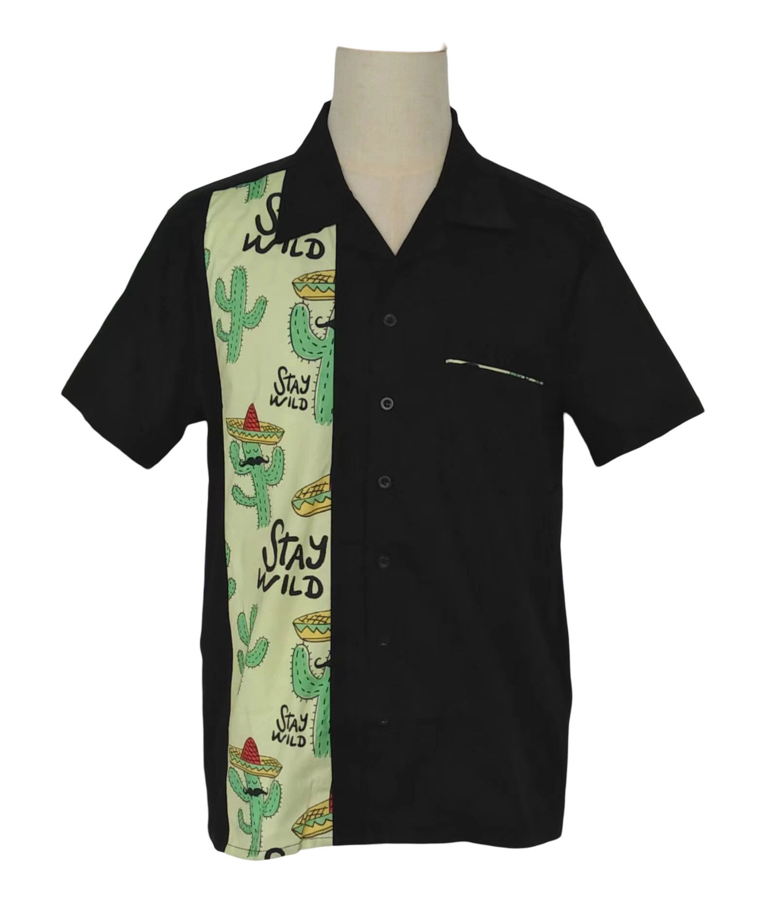Other Summer Shirts Black Contrast Printed Panel Pocket Tops Size US XXL / EU 58 / 5 - 1 Thumbnail