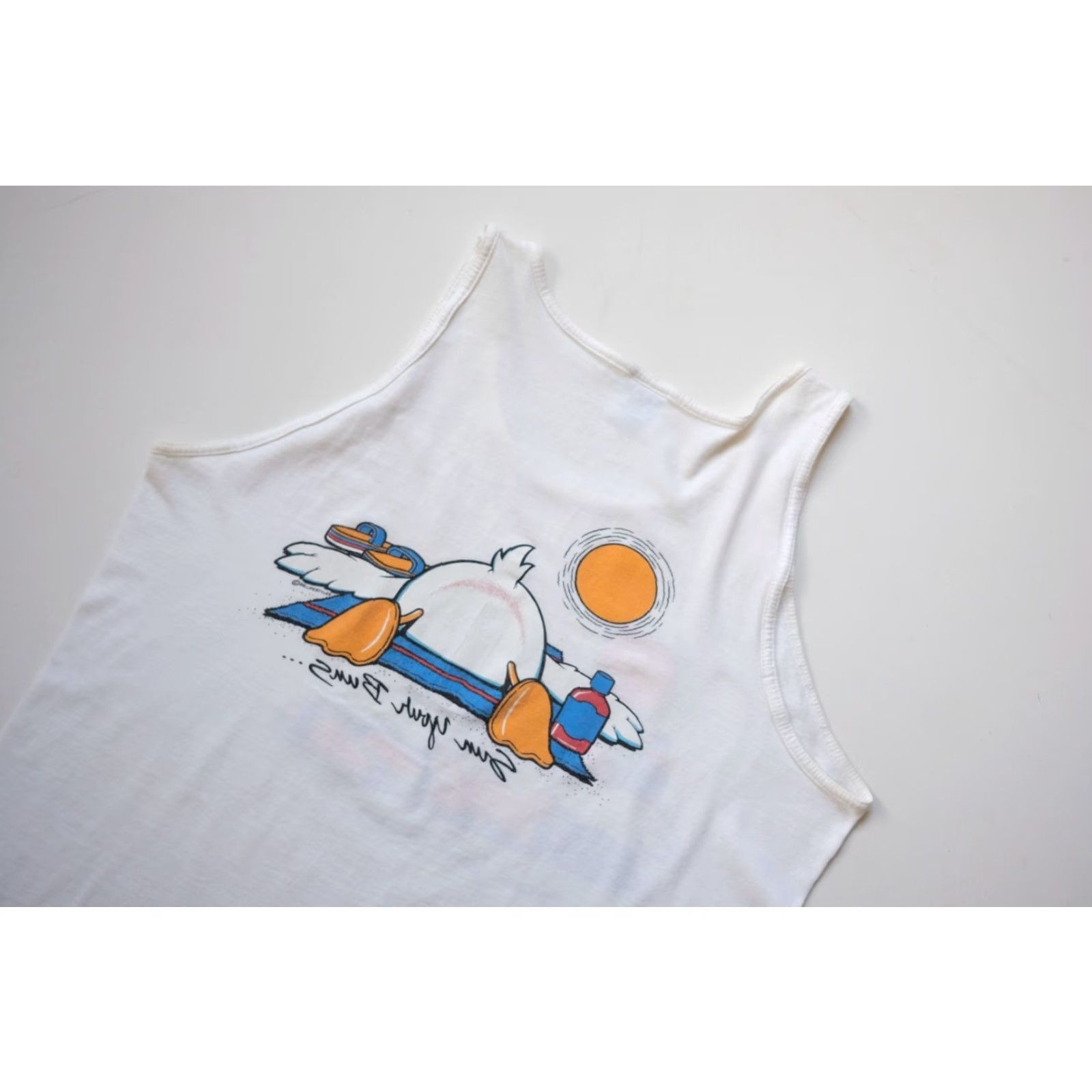 Etro VINTAGE 80s RETRO FLORIDA USA FUN TEES TANK TOP T SHIRT 1986 SZ L BLACK Unisex Cotton Graphic Tee Beach Sportswear/Beach Mens Womens Boys Girls Size US L / EU 52-54 / 3 - 5 Thumbnail