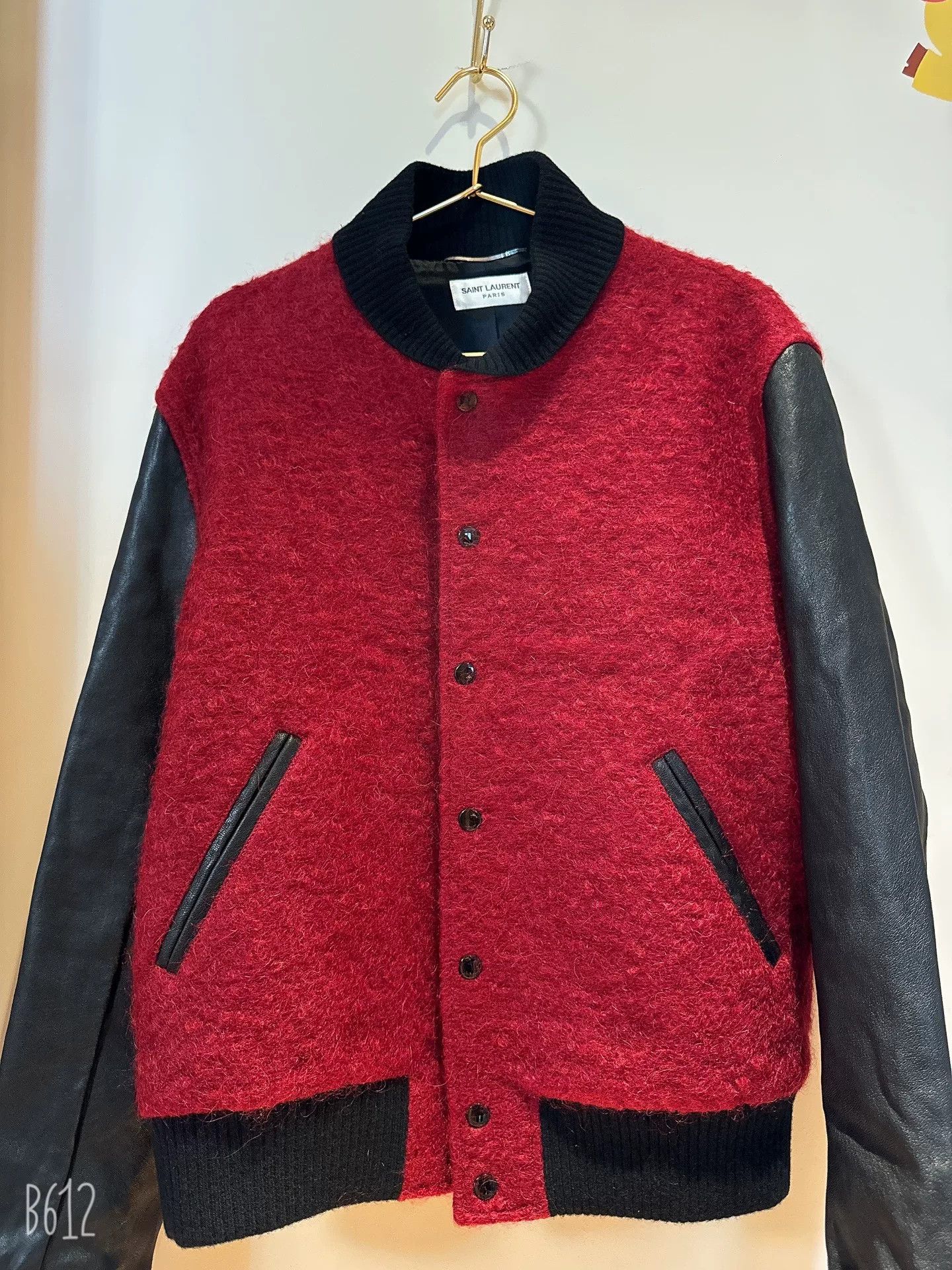 Saint Laurent Paris Saint Laurent Leather Sleeves Baseball Jacket Size US M / EU 48-50 / 2 - 1 Thumbnail