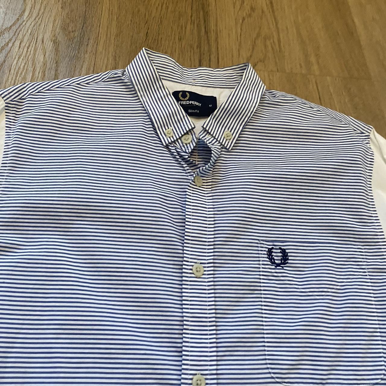Fred Perry Fred Perry blue and white striped button up shirt Size US M / EU 48-50 / 2 - 3 Thumbnail