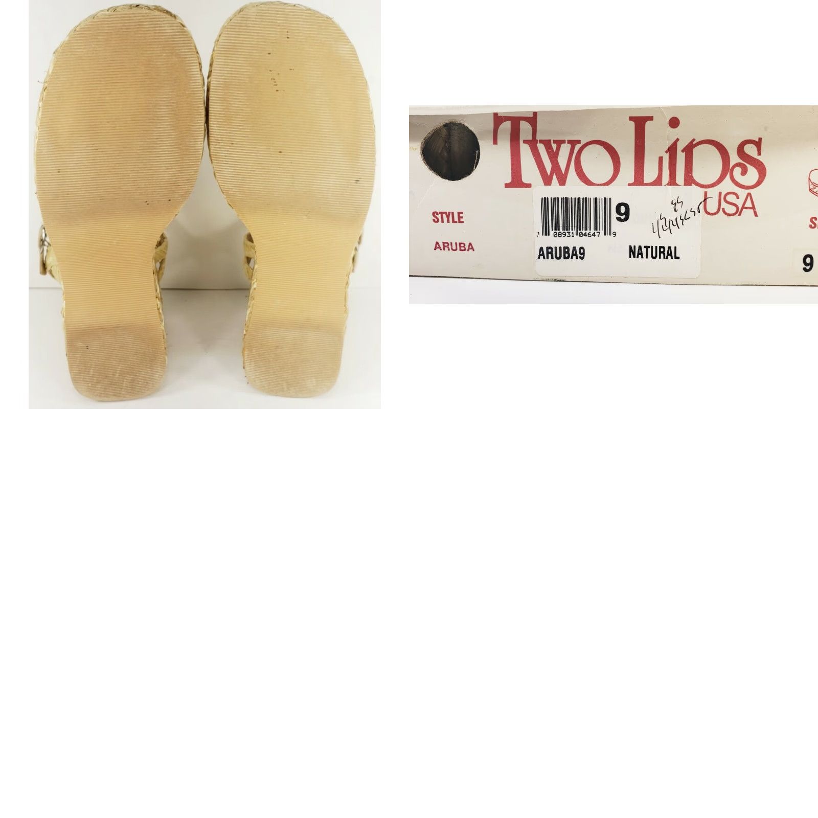 Vintage Two Lips Aruba Wedge Espidrille T-Strap Sandals Women Size 9 Beige with Box Size US 9 / IT 39 - 8 Thumbnail