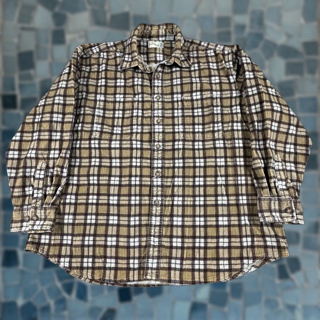 Vintage VINTAGE Fieldmaster Corduroy Flannel Shirt Men 2XL Heavyweight Outdoor Hiking Huntin Brown Plaid 80s 90s Mens Size US XXL / EU 58 / 5 - 1 Thumbnail