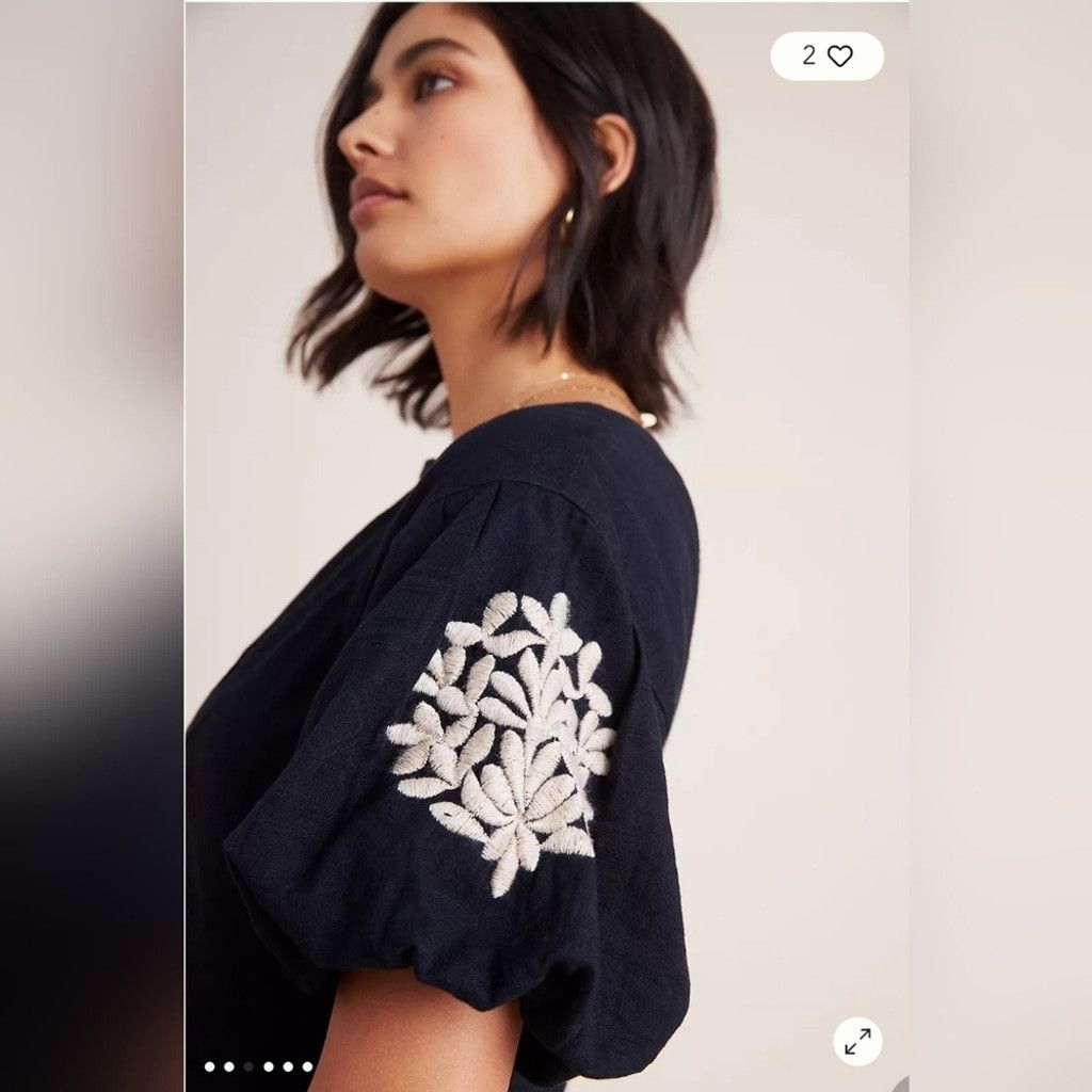 Anthropologie Anthropologie Orla Embroidered Mini Dress Size XS / US 0-2 / IT 36-38 - 3 Thumbnail