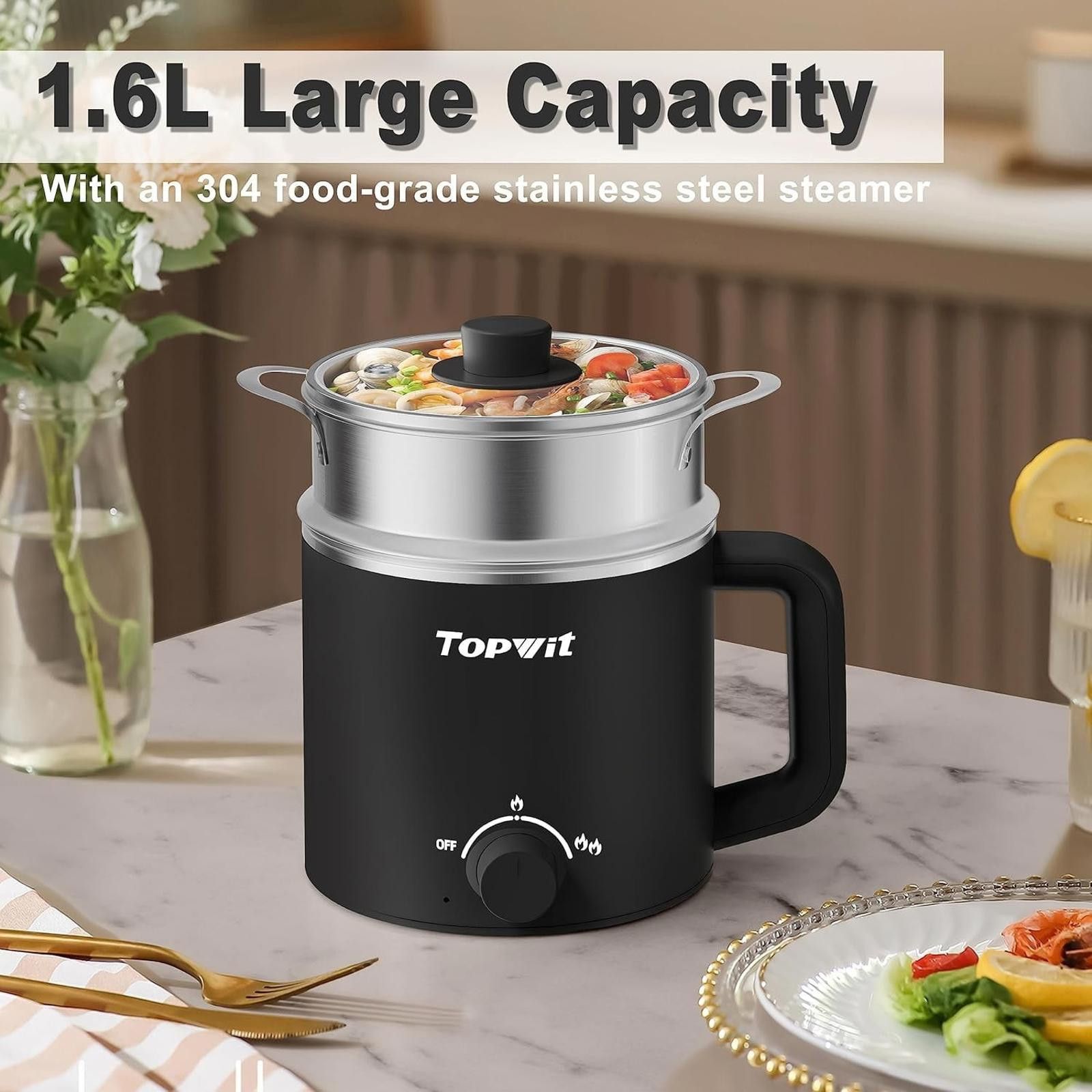 Other Topwit 1.2L Electric Hot Pot for Cooking, Non-Stick Size ONE SIZE - 2 Thumbnail