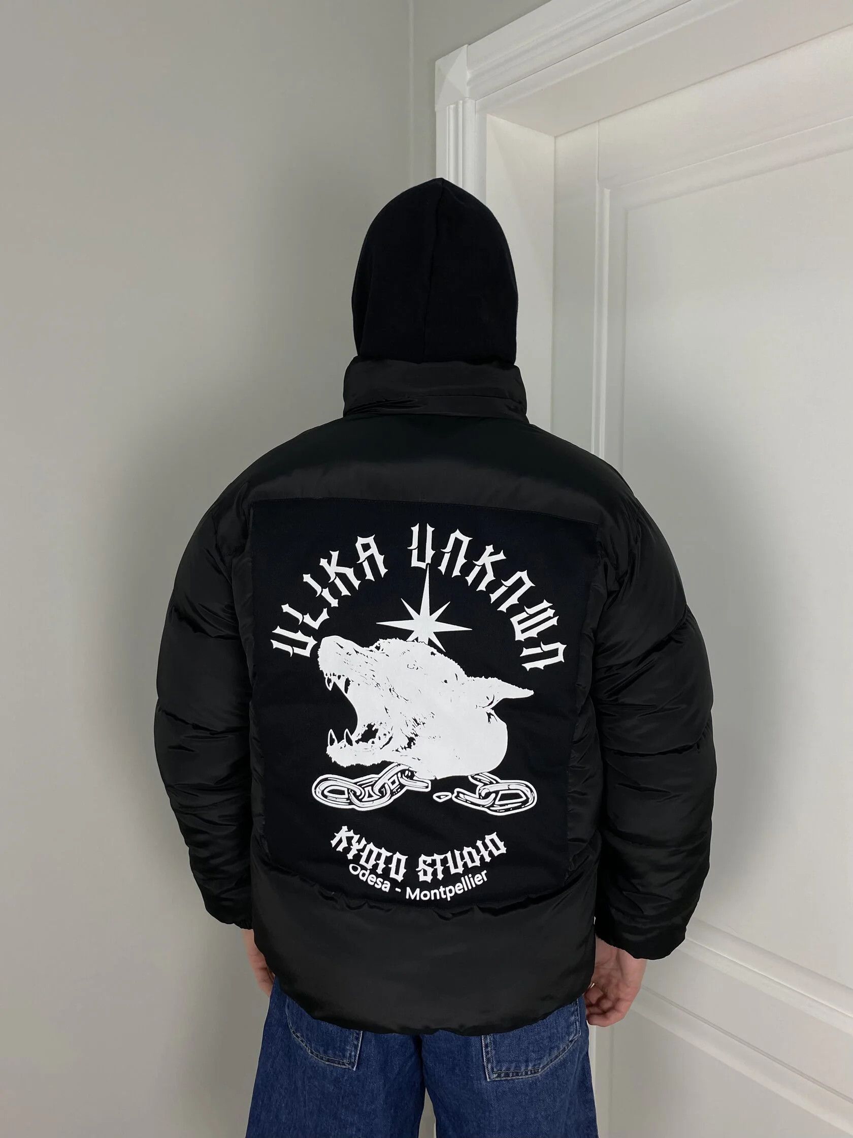 Other Streetwear puffer jacket down black printed ulika y2k Size US XL / EU 56 / 4 - 1 Thumbnail