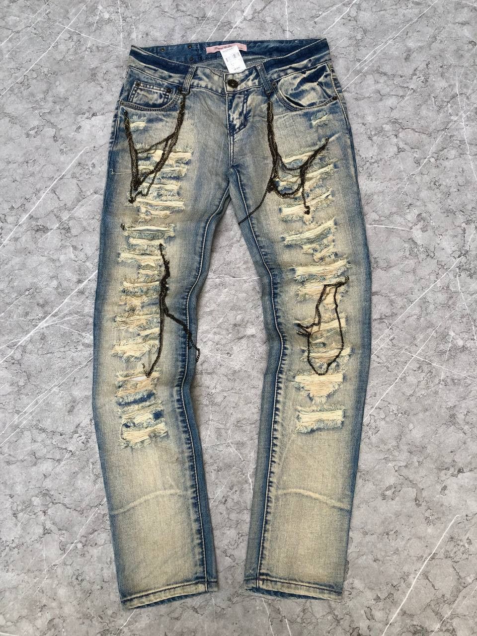 Japanese Brand Gorgeous Glamorous Ripped Jeans Size 28" / US 6 / IT 42 - 1 Thumbnail