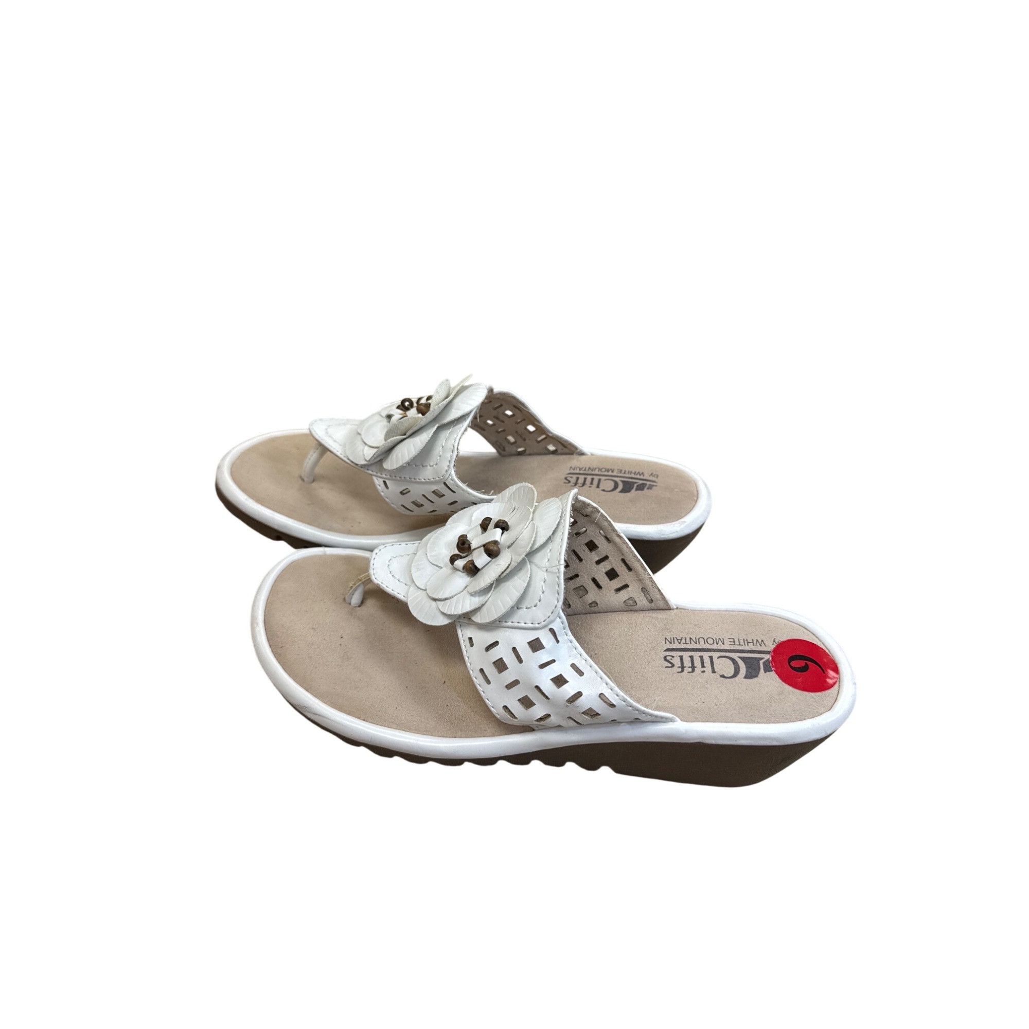 Other Cliffs By White Mountain Womens White Floral Slip-On Sandals Size US 6 / IT 36 - 4 Thumbnail