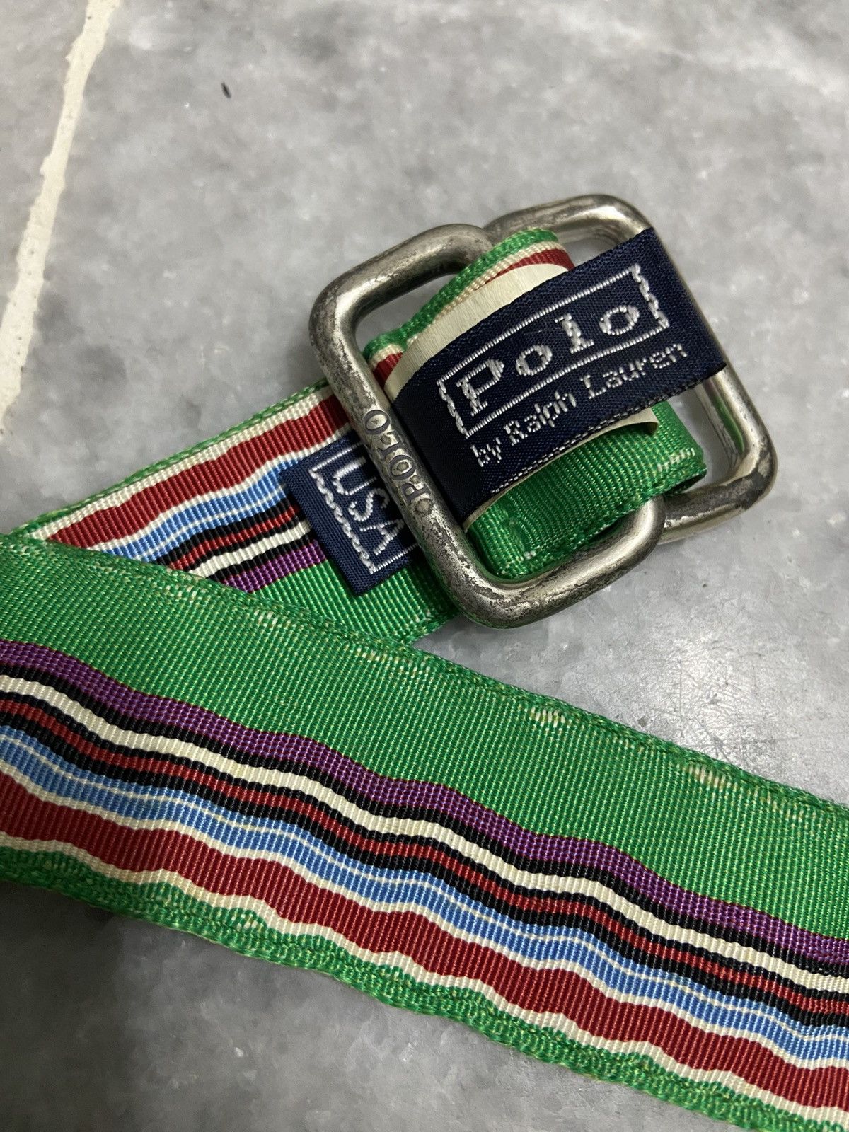 Polo Ralph Lauren Vintage Polo Ralph Lauren Striped Double D-Ring Belt Size ONE SIZE - 7 Thumbnail