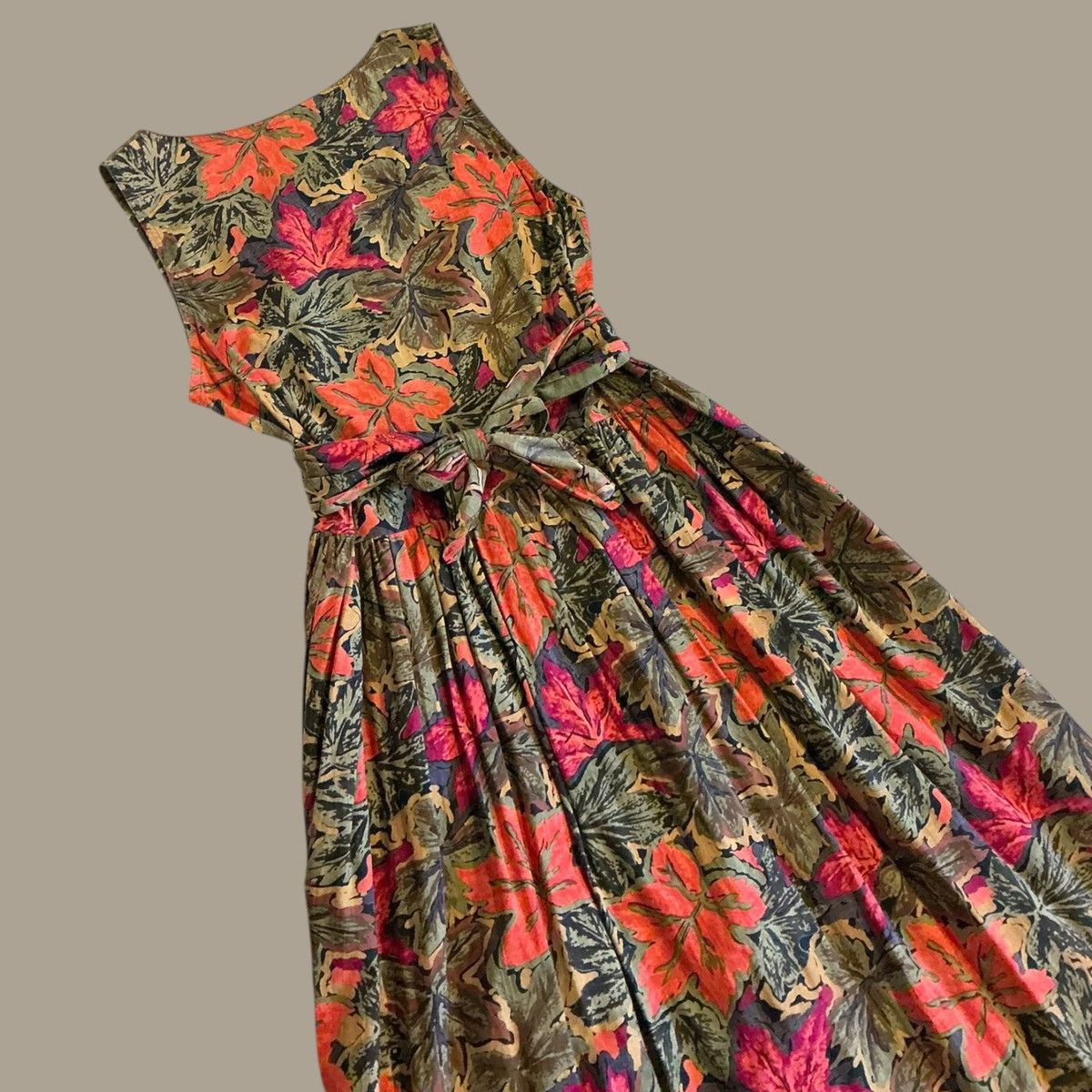 Other Vintage ’90s Erika & Co. Leaves Midi Dress Size S / US 4 / IT 40 - 5 Thumbnail