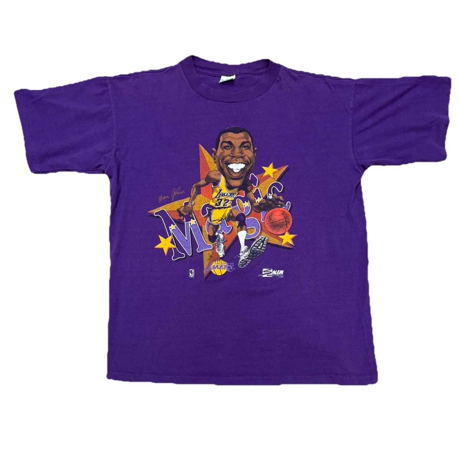Salem Sportswear Vintage 1990 LA Lakers Magic Johnson XL Salem 90s Rare Size US XL / EU 56 / 4 - 1 Thumbnail