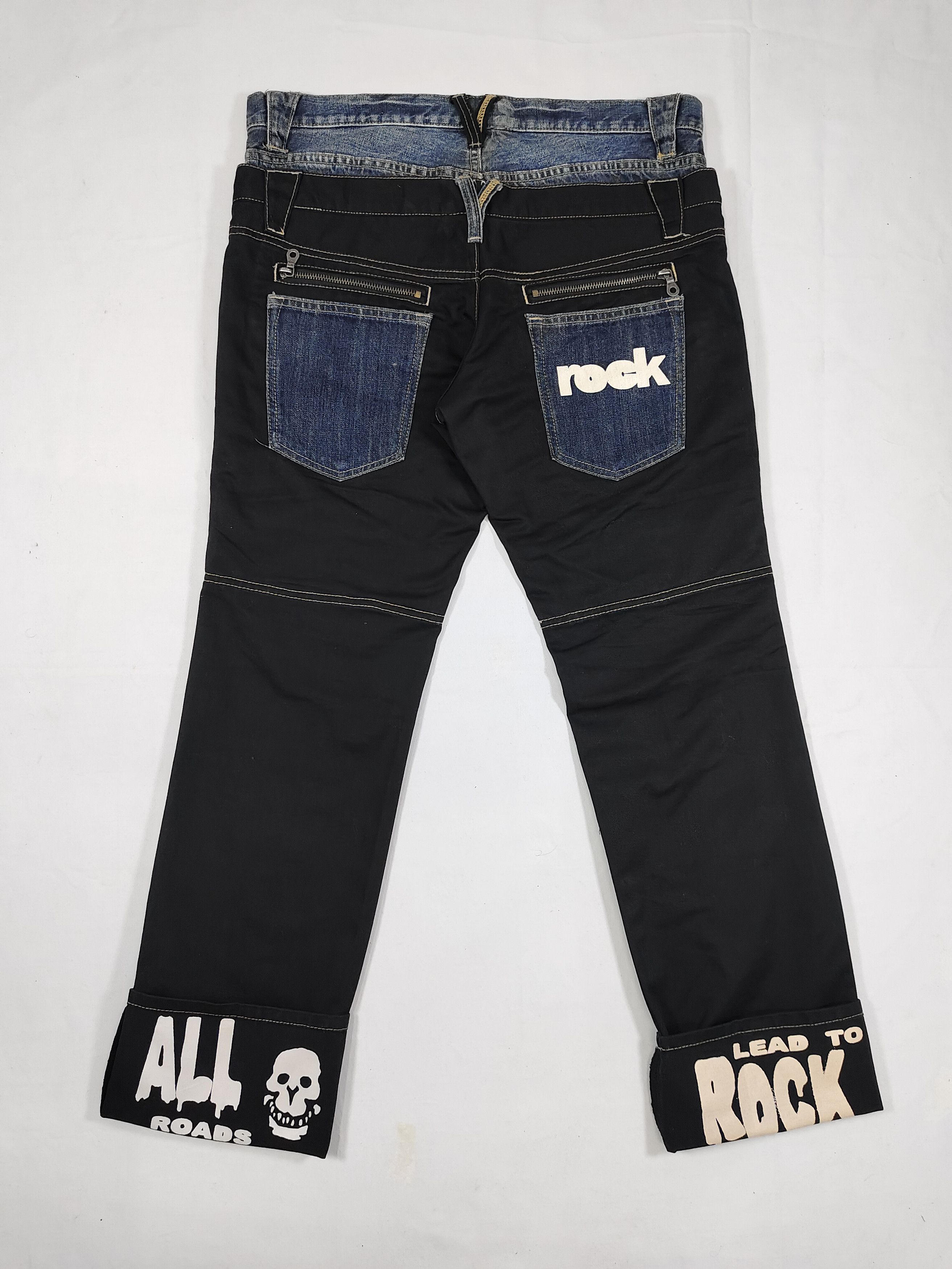 PPFM 00s PPFM- Rock Punk Hybrid Skull Cuff Double Waist Trousers Size US 34 / EU 50 - 6 Thumbnail
