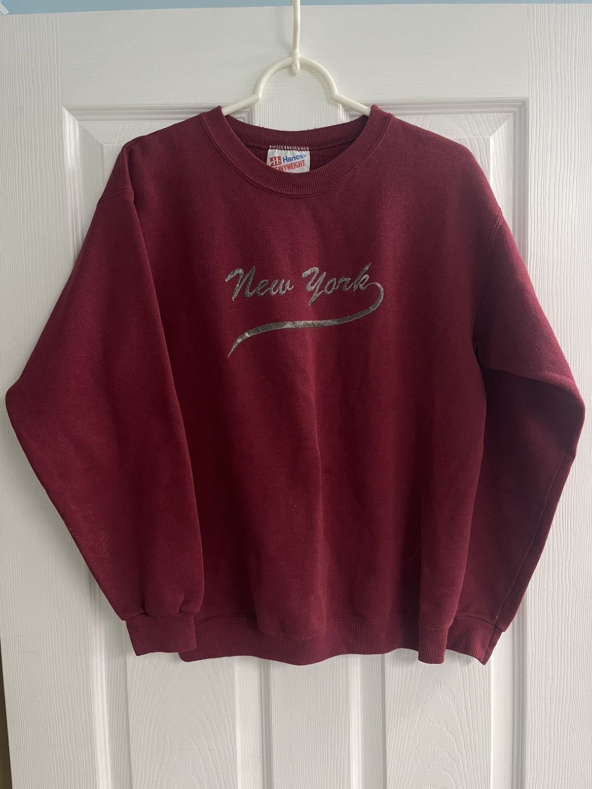 Vintage Vintage Embroidered New York Hanes Heavyweight Crewneck Size US S / EU 44-46 / 1 - 1 Thumbnail