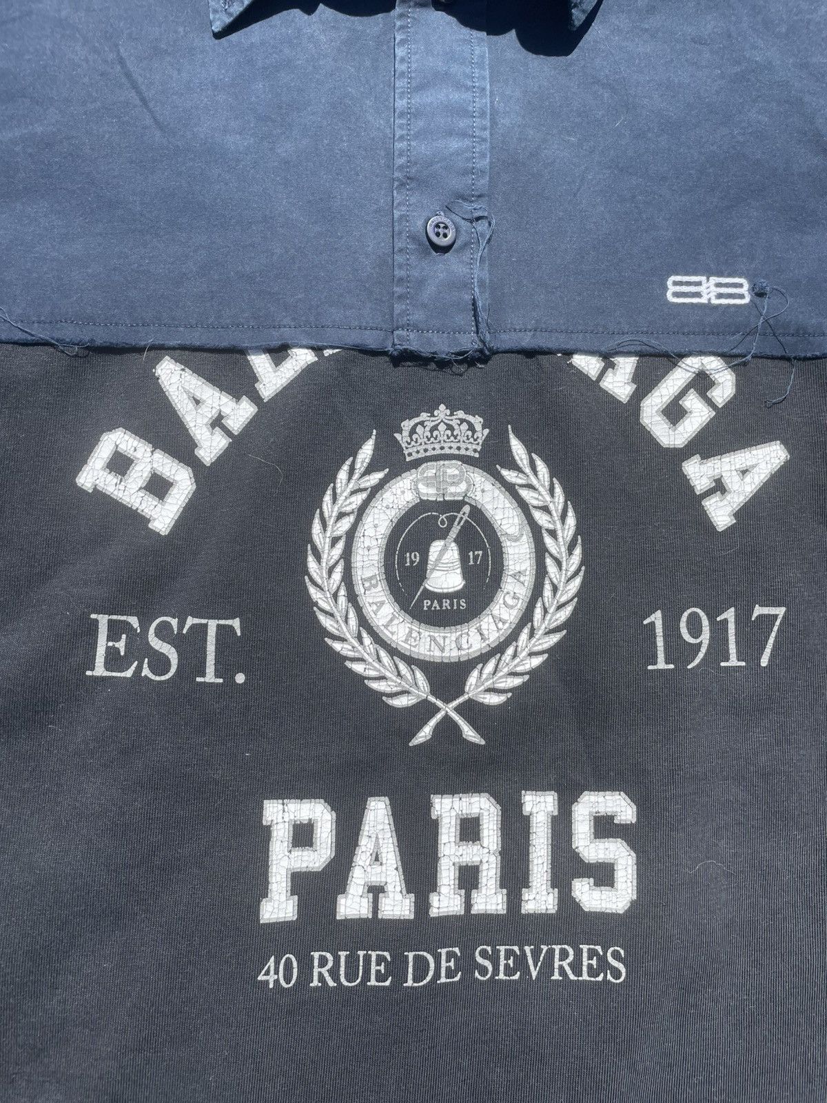 Balenciaga SS21 Balenciaga “YE24” Reconstructed Button Up Long Sleeve Size US XL / EU 56 / 4 - 3 Thumbnail