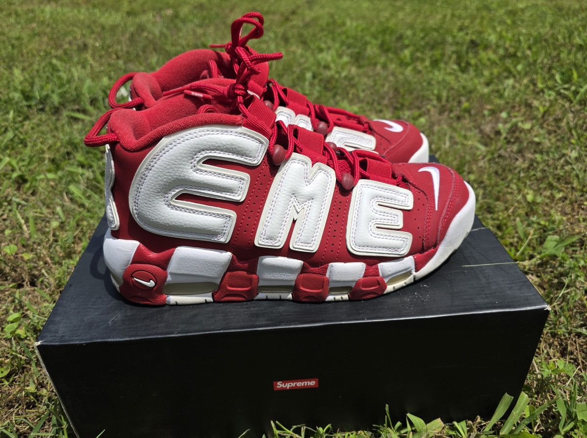 Nike × Supreme ✅Supreme Uptempo Varsity Red 8M Size US 8 / EU 41 - 4 Thumbnail