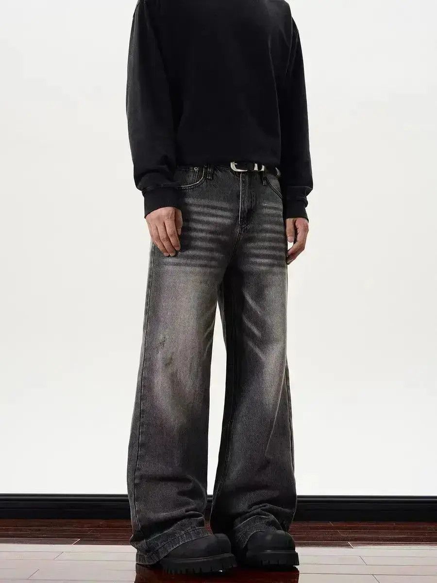 Japanese Brand High street vintage black straight tube micro flared jeans Size US 32 / EU 48 - 4 Thumbnail