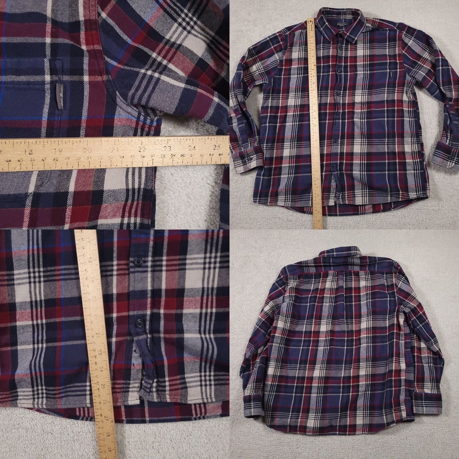 Eddie Bauer Eddie Bauer Flannel Shirt Mens Large Blue Red Plaid Long Sleeve Button Up Cotton Size US L / EU 52-54 / 3 - 8 Thumbnail