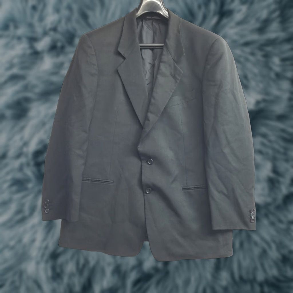 Giorgio Armani VINTAGE Giorgio Armani Blazer Men 42 Black Single-Breasted Wool Virgin Wool Polyester Lining Charles? Size 42R - 1 Thumbnail
