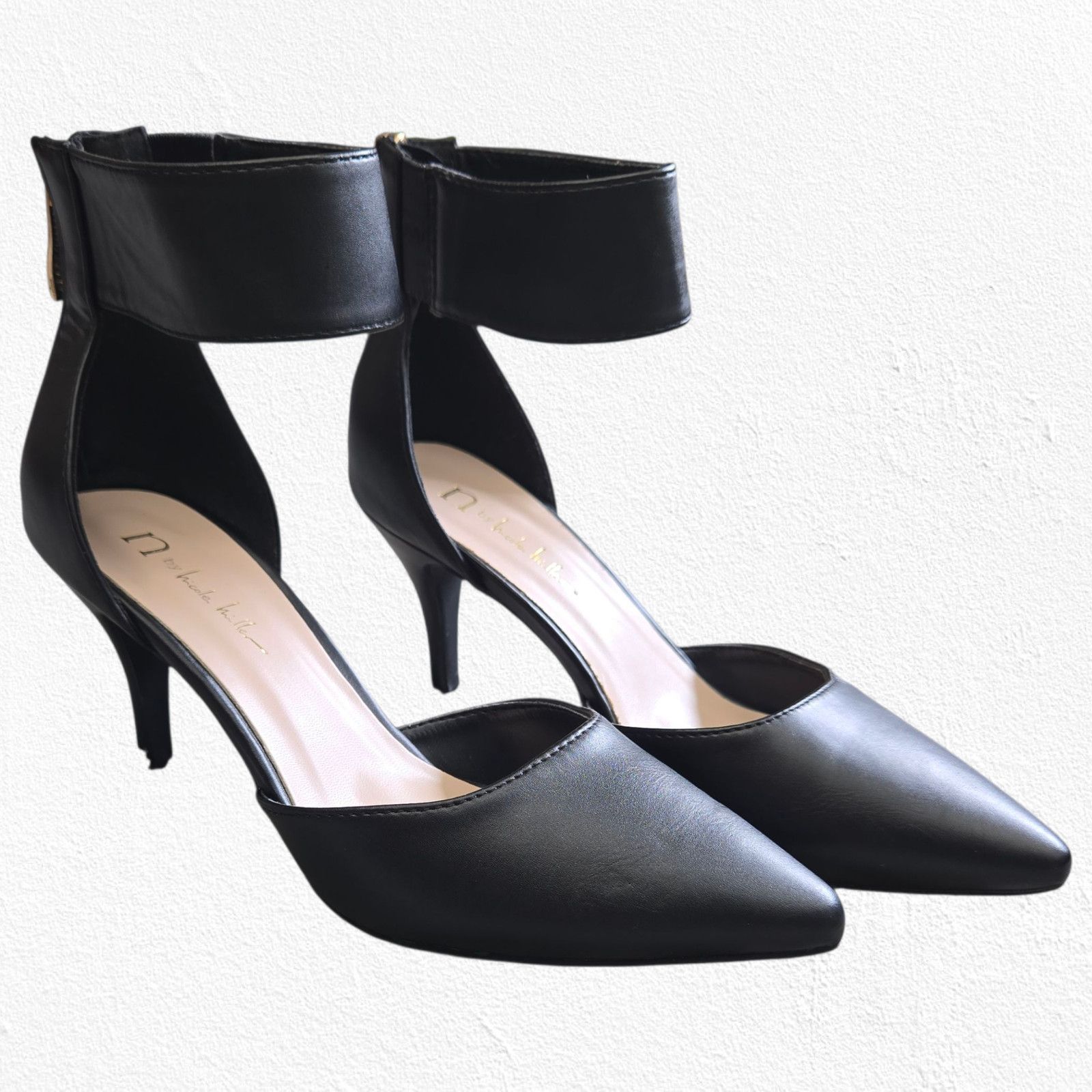 Nicole Miller Nicole Miller Black Pointed Toe Ankle Strap Heels Size 6.5 Size US 6.5 / IT 36.5 - 1 Thumbnail