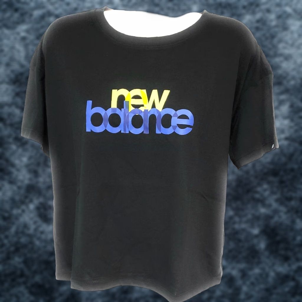 New Balance Womens New Balance Essentials Merge Relaxed Fit Graphic Black Tee T-Shirt Size S / US 4 / IT 40 - 1 Thumbnail