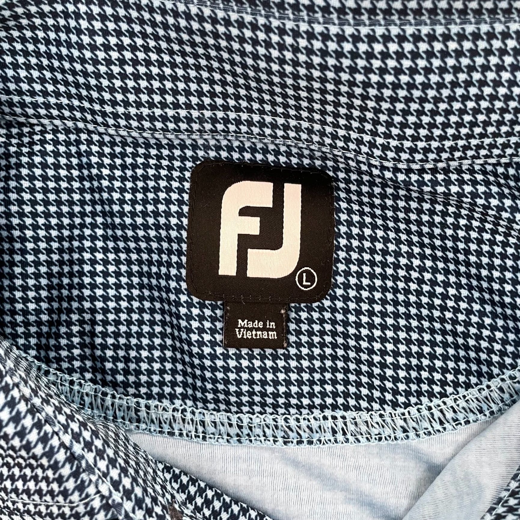 Footjoy FootJoy Shirt Adult Large Blue Polo Golf Houndstooth Florida Logo Mens L Size US L / EU 52-54 / 3 - 6 Thumbnail