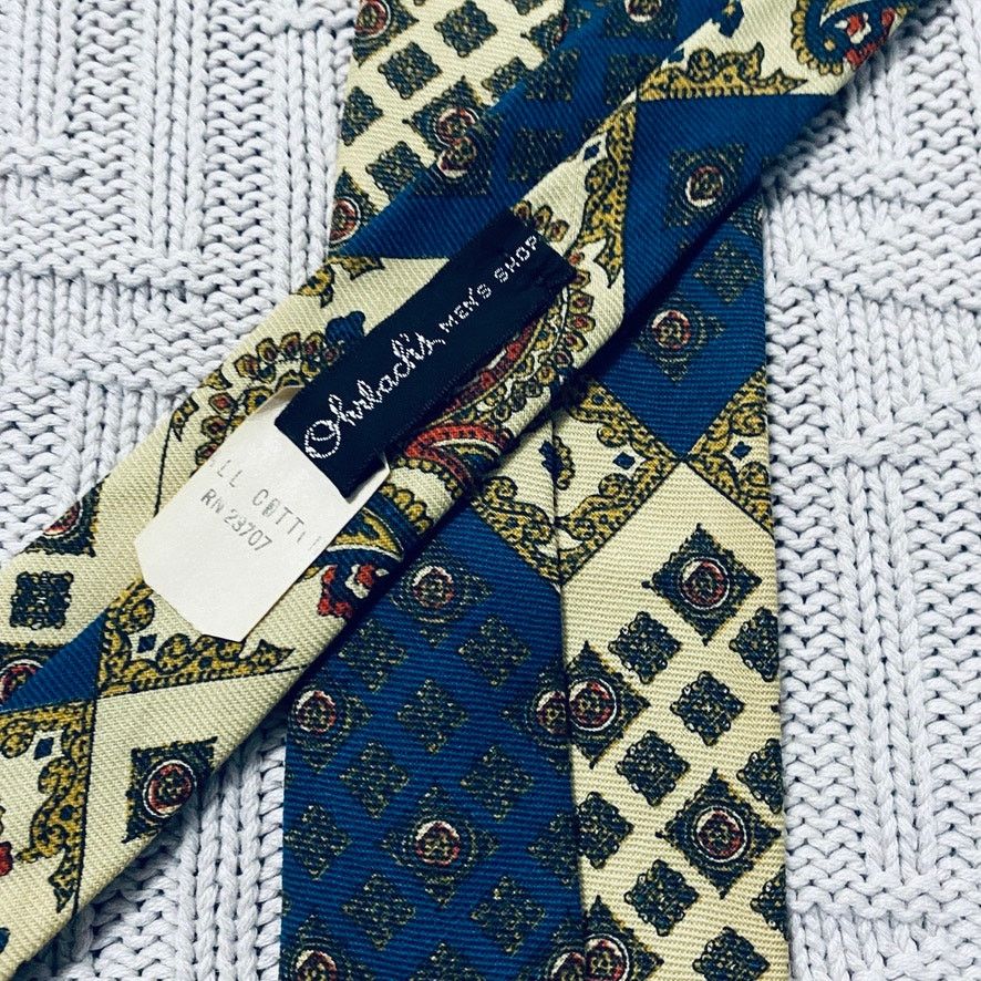 Vintage Vintage yellow and blue paisley skinny tie Size ONE SIZE - 3 Thumbnail