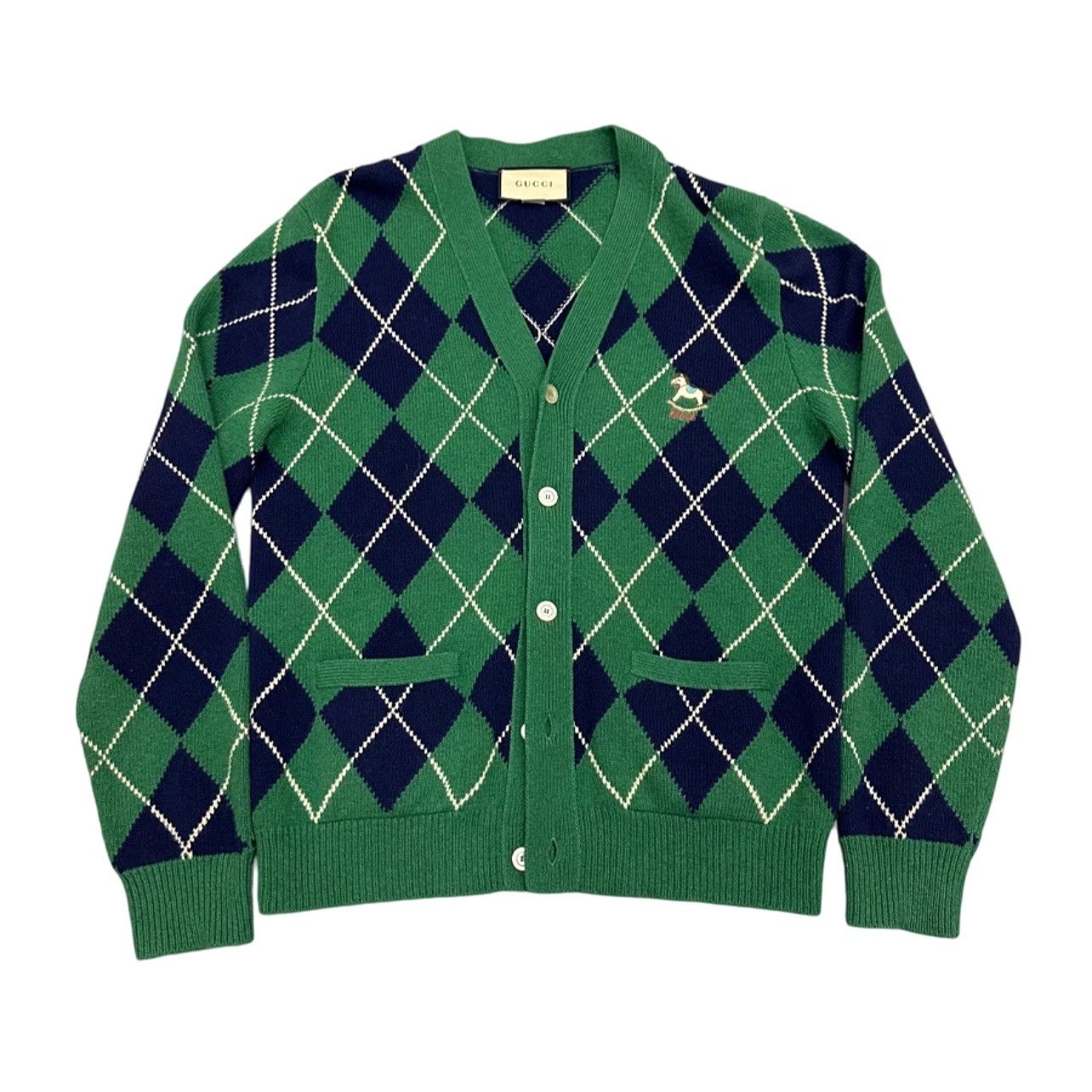 Gucci Gucci Argyle Knit Cardigan Size L Size US L / EU 52-54 / 3 - 1 Thumbnail