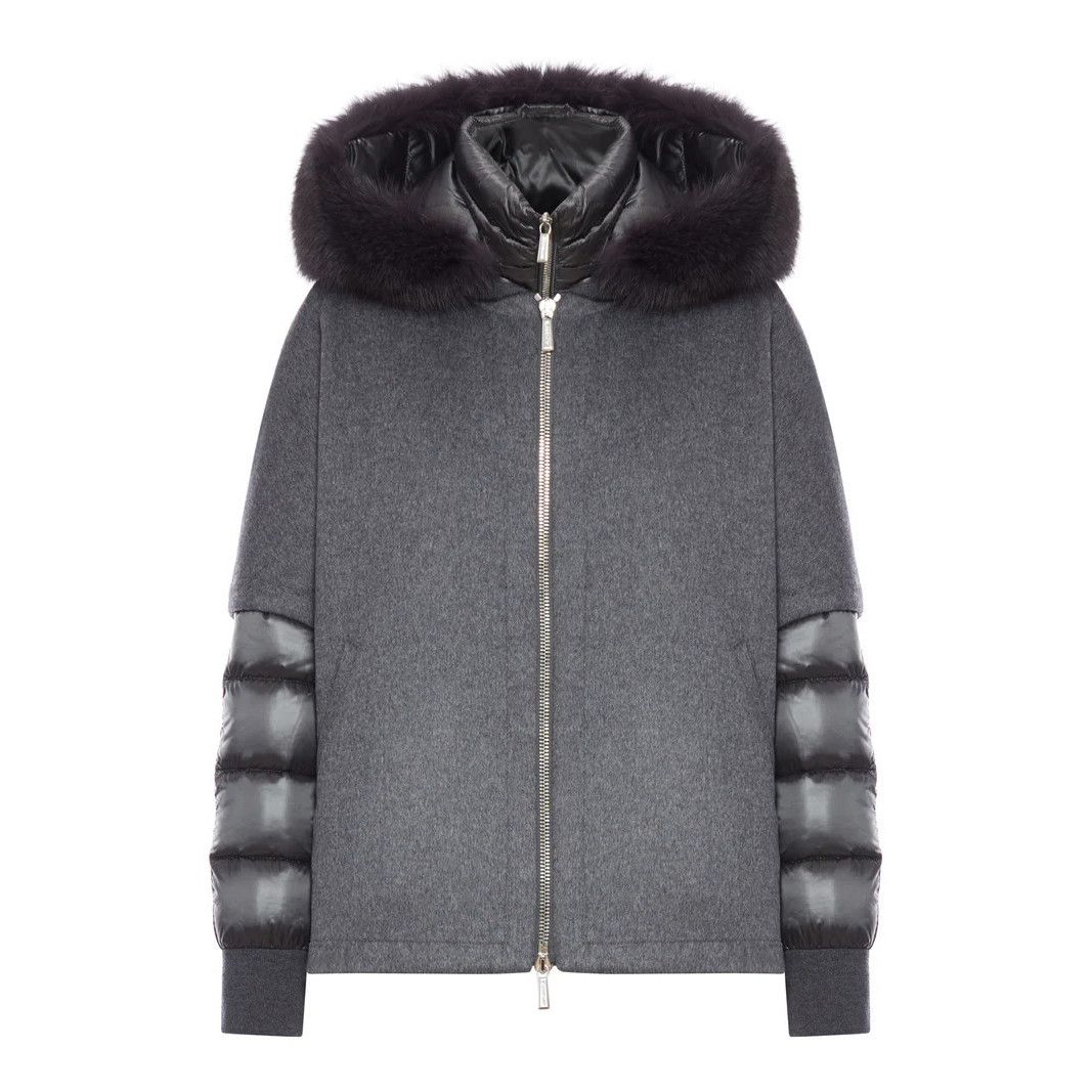 MooRER MOORER PEGASO-CWR Gray Down Jacket New & Authentic (Women's Size M / US 6-8 / IT 42-44 - 1 Thumbnail