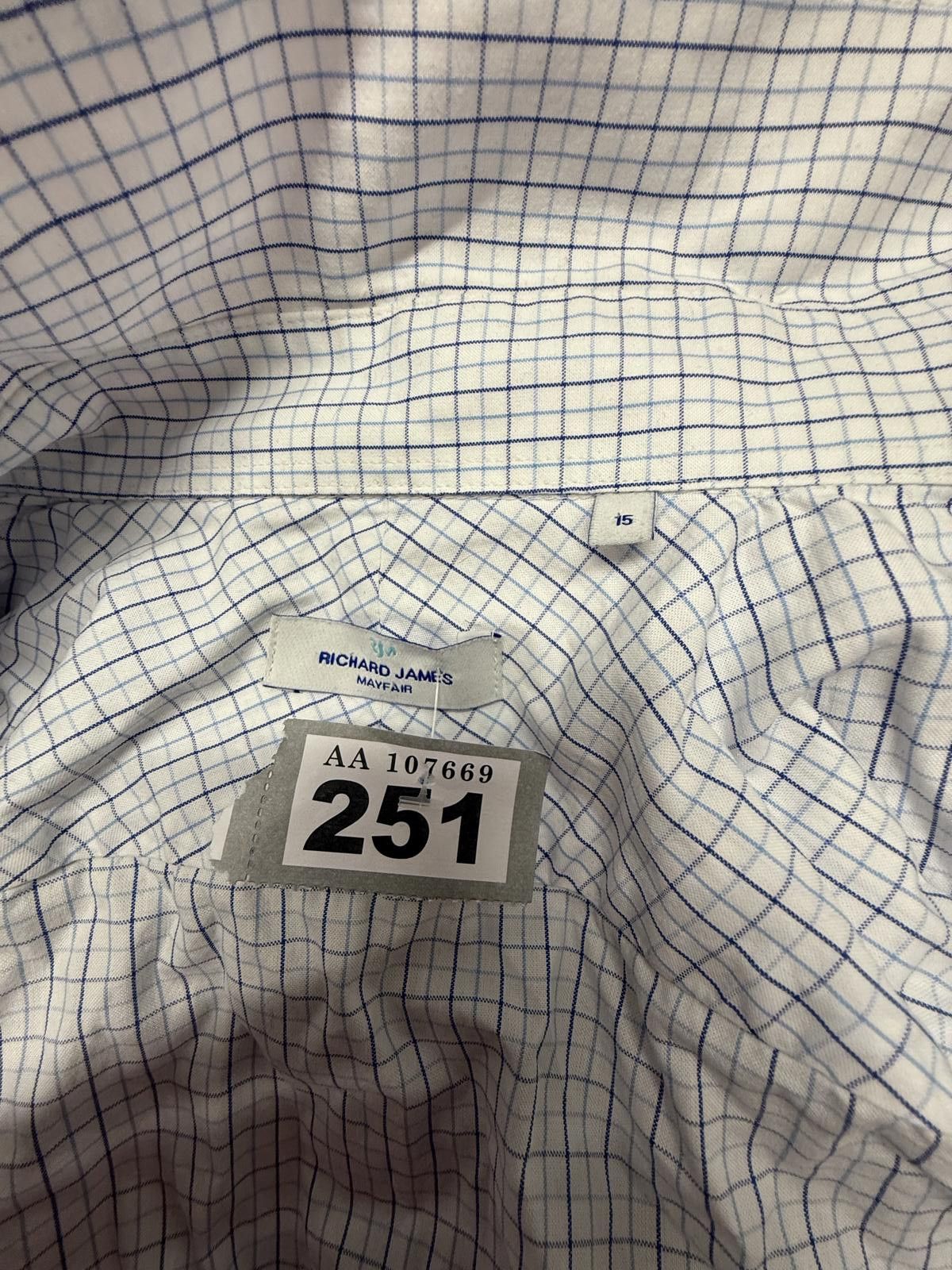 Richard James Men's Richard James White and Blue Check Dress Shirt Size 15 Size US M / EU 48-50 / 2 - 2 Thumbnail