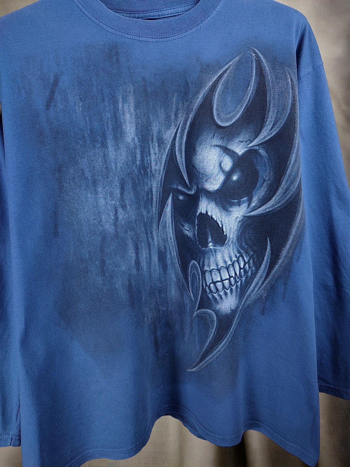 Band Tees Y2K Vintage Death Black Metal Neo Tribal Skull Long Sleeve Size US M / EU 48-50 / 2 - 5 Thumbnail