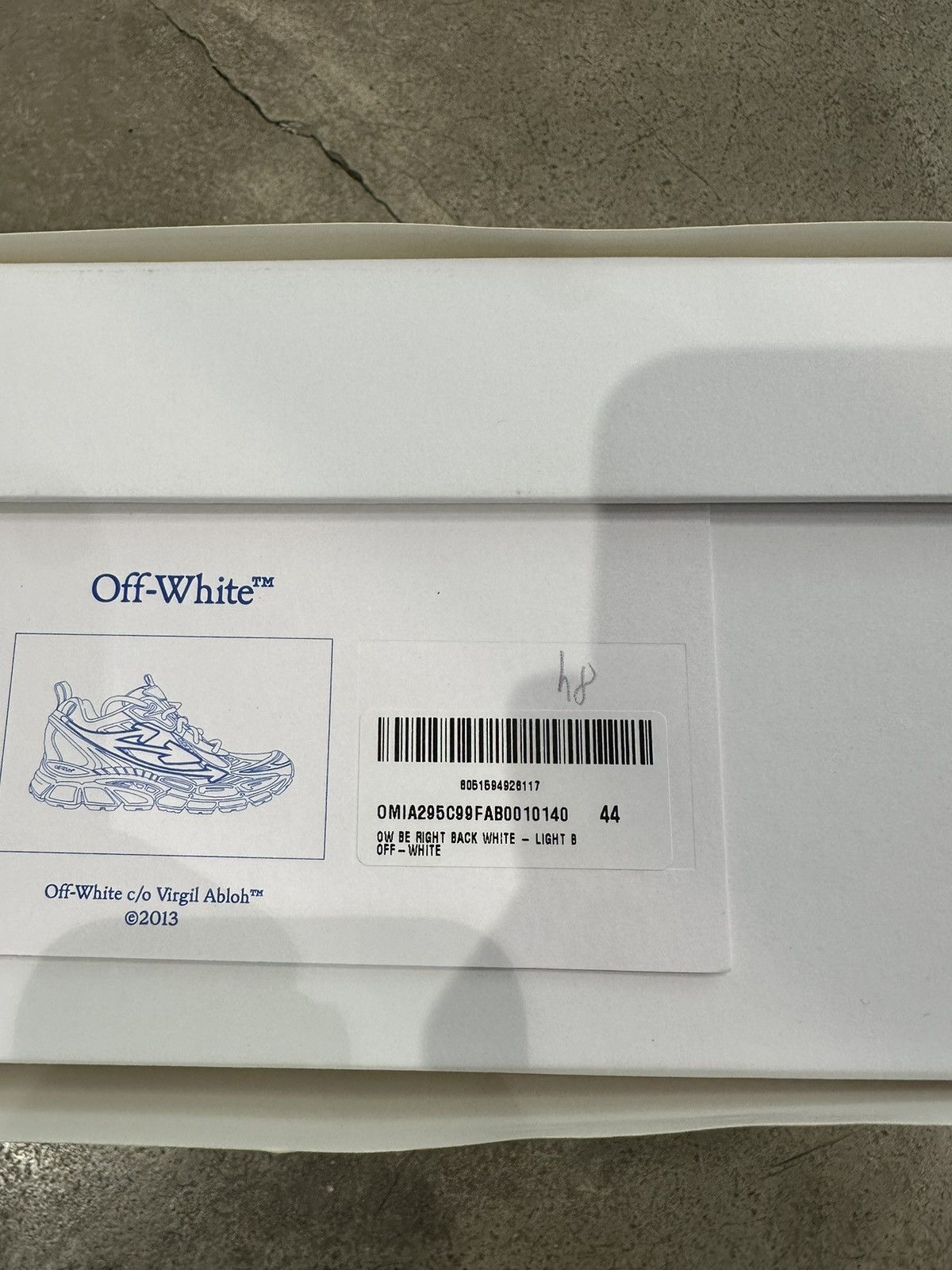 Off-White OFF-WHITE - Be Right Back Sneakers Light Blue Size US 11 / EU 44 - 8 Thumbnail
