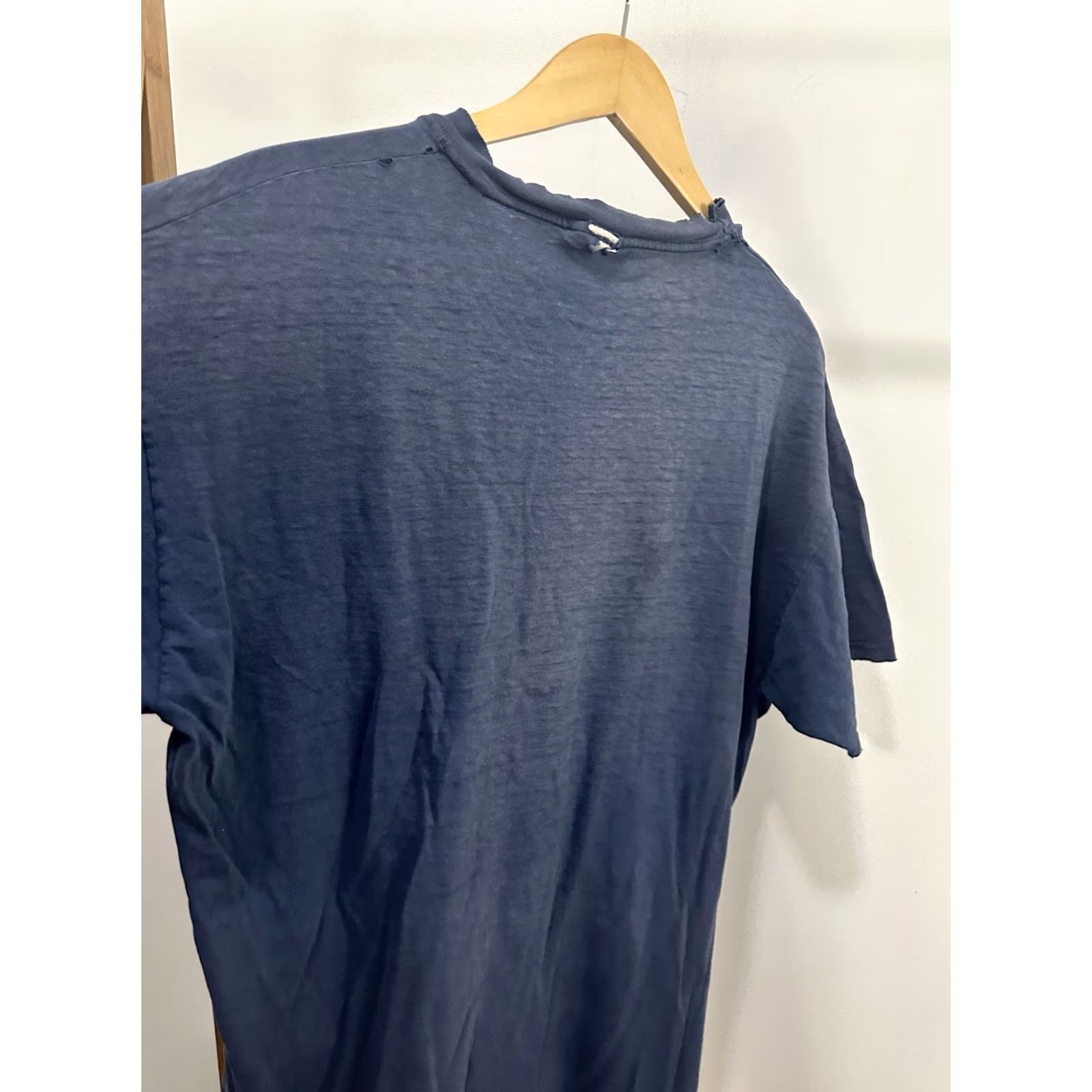 Hanes VINTAGE Hanes Gradient Sun Faded Thrashed Worn Cotton Pocket Distressed Boxy T-Shirt XL Blue Mens Size US XL / EU 56 / 4 - 4 Thumbnail