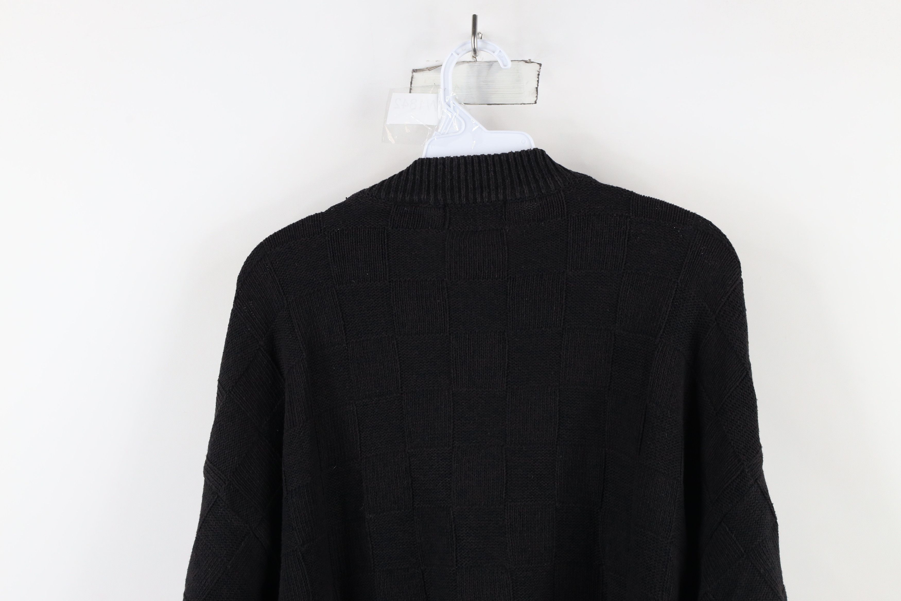 Vintage Vintage 90s Streetwear Checkered Blend Knit Sweater Black Size US M / EU 48-50 / 2 - 9 Thumbnail