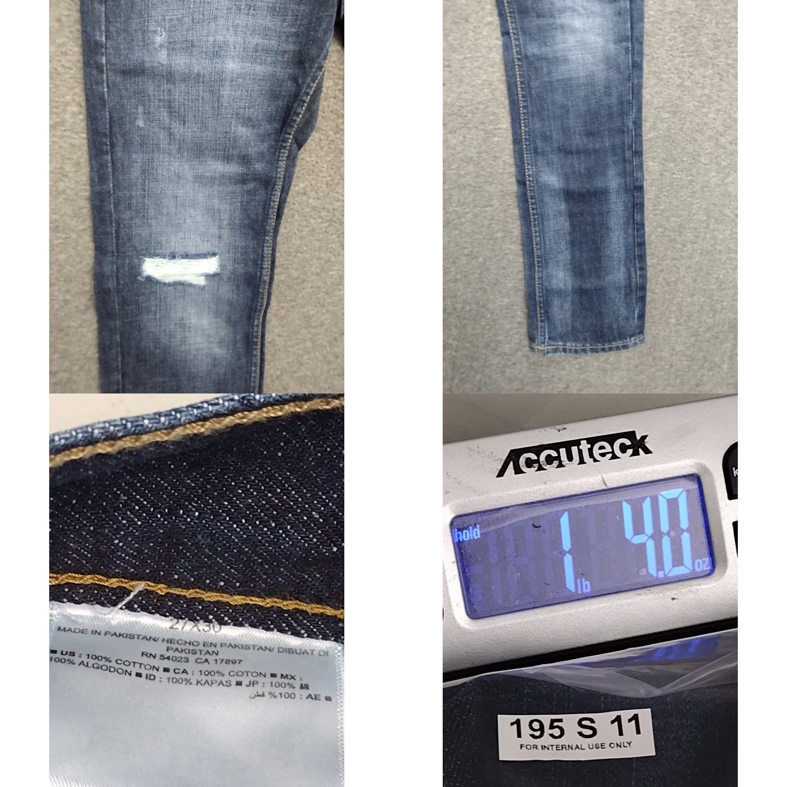 Denime Women's Distressed Blue Slim Denim Size 27X30 Size ONE SIZE - 8 Thumbnail