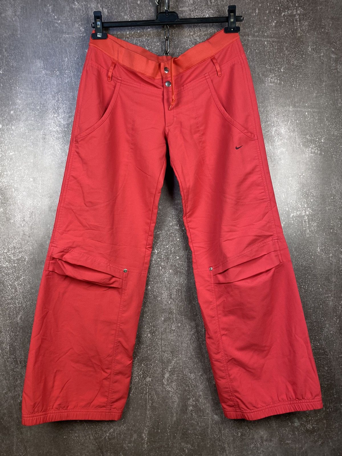 Nike × Vintage Nike Nylon Drill Track Pants Swoosh Y2K Rap TN Size 30" / US 8 / IT 44 - 1 Thumbnail