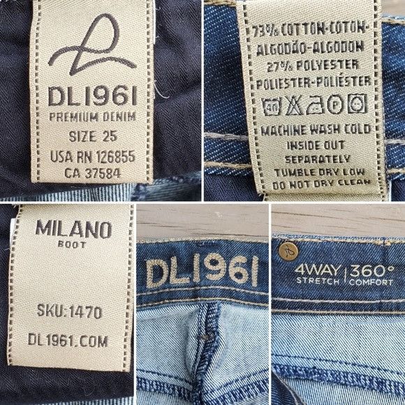 DL1961 DL1961 Milano Boot 1470 Low Rise y2k Medium Wash 4 Way Stret Size 25" / US 0 / IT 36 - 6 Thumbnail