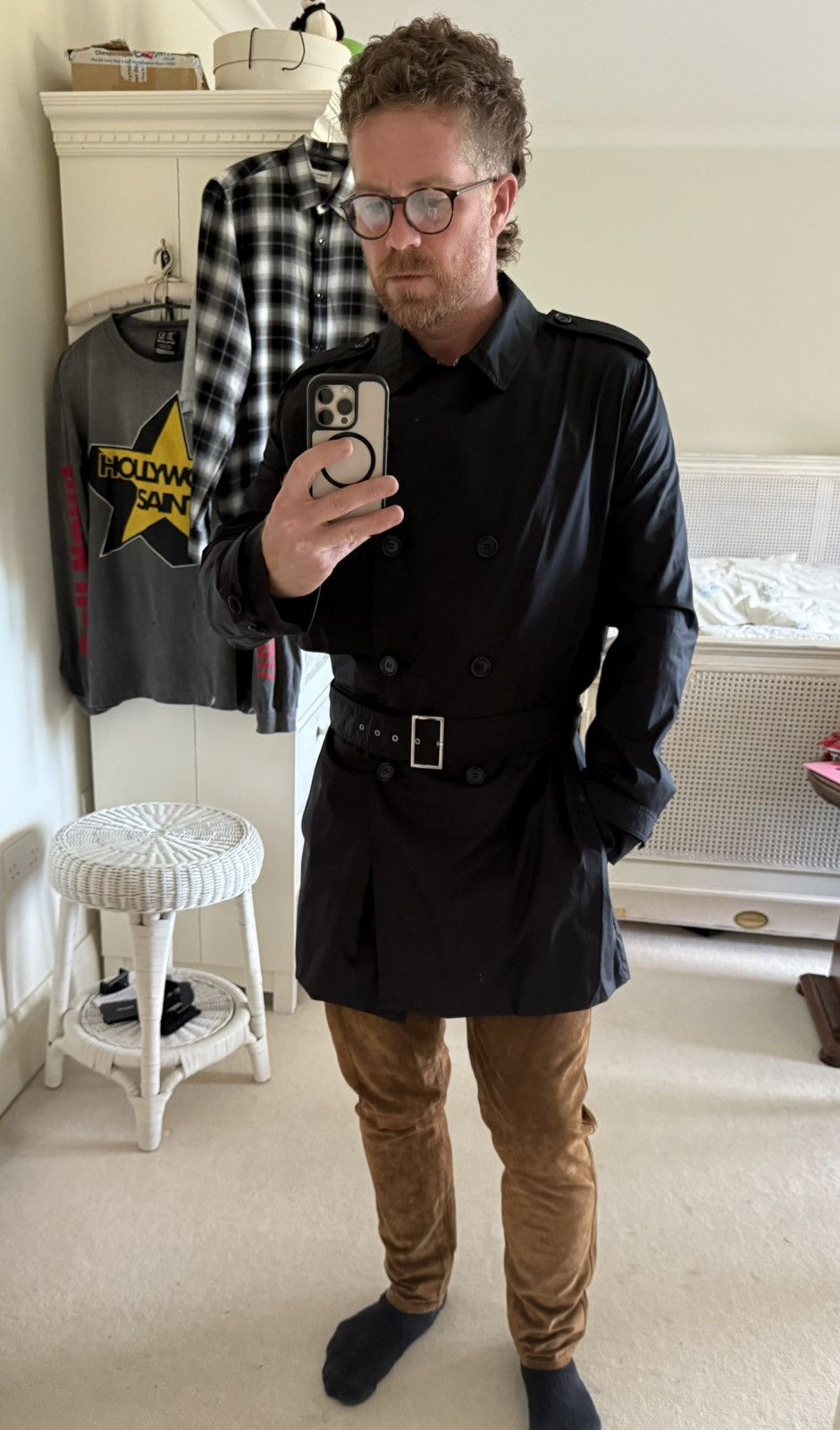 Dior SS10 RARE Dior Homme black mac coat jacket KVA 56 GRAIL Size US XL / EU 56 / 4 - 9 Thumbnail