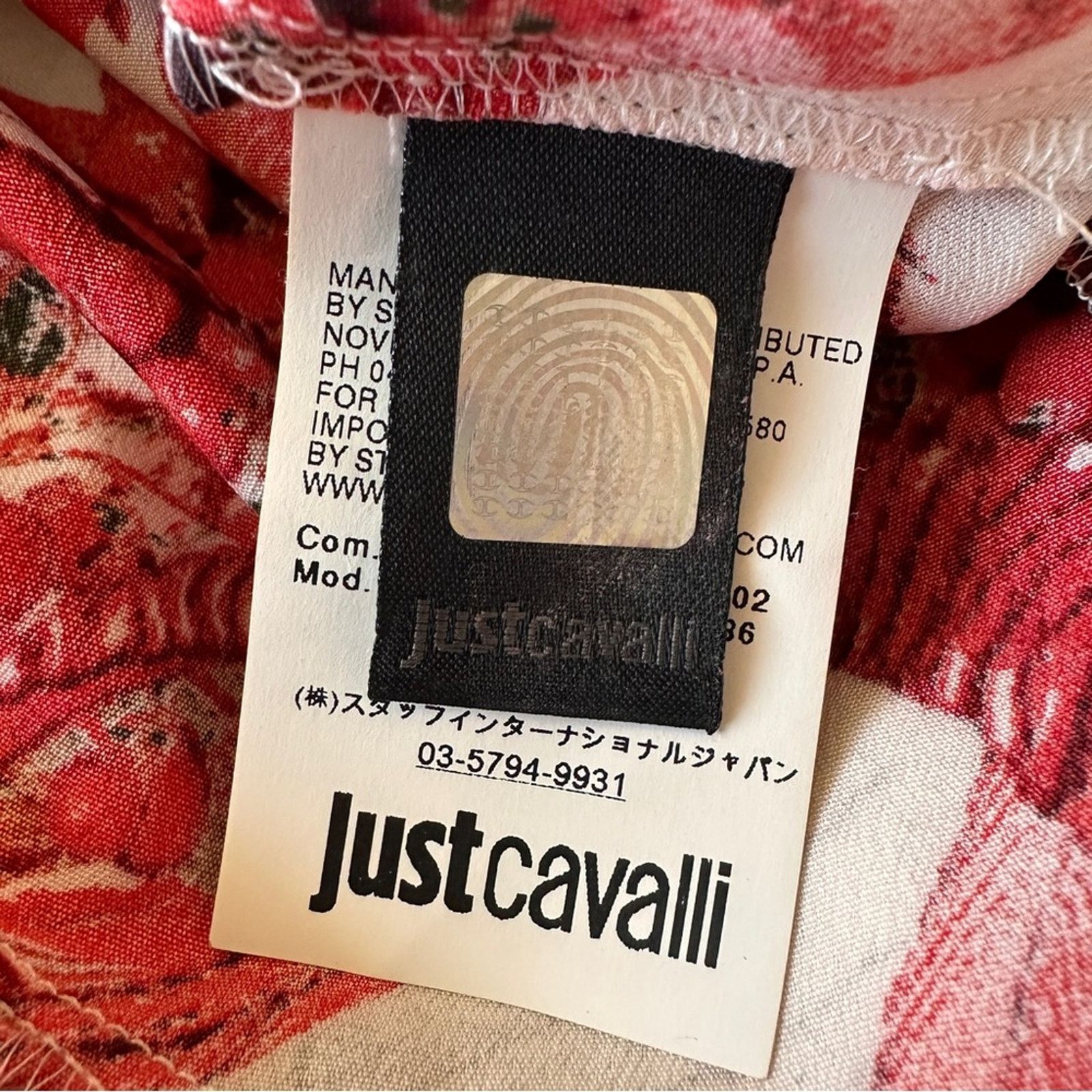 Just Cavalli JUST CAVALLI Printed Side Lace Asymmetrical Dress Red S Size S / US 4 / IT 40 - 10 Thumbnail