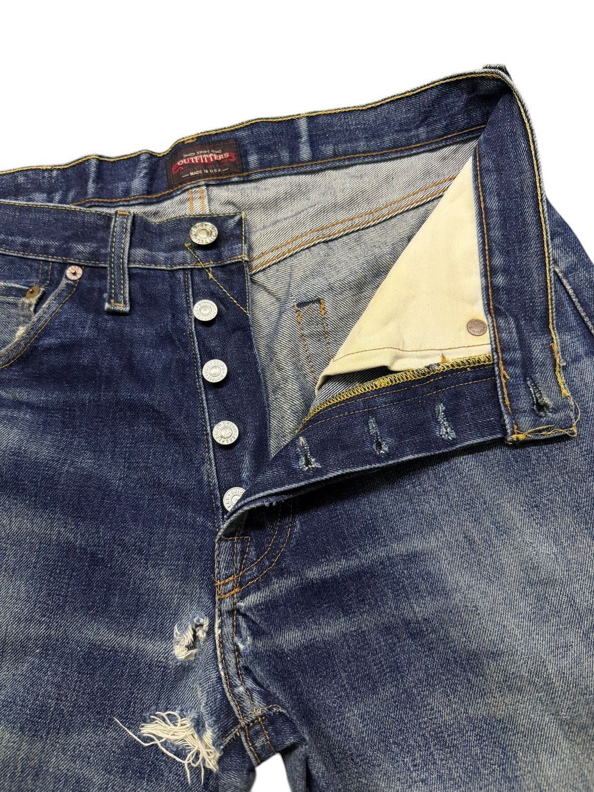 Artisan Outfitters Vintage 00s Ships Outffiters Y2K Selvedge Denim Made In USA Size US 31 - 10 Thumbnail