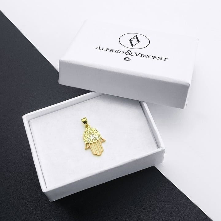 Other Hamsa Hand Evil Eye Luck Charm 14k 3-Tone Gold Pendant Size ONE SIZE - 1 Thumbnail