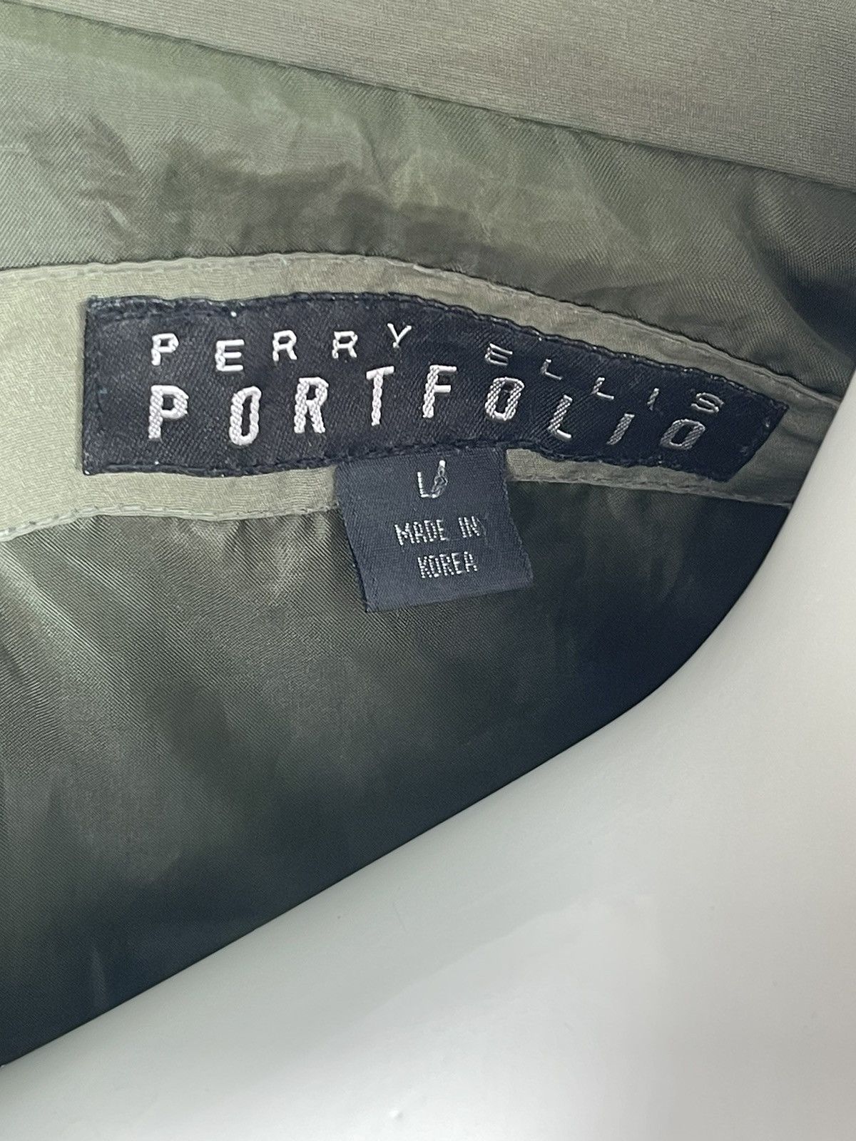 Perry Ellis Perry Ellis Portfolio mens coat Sz L dark green nylon Size US L / EU 52-54 / 3 - 6 Thumbnail