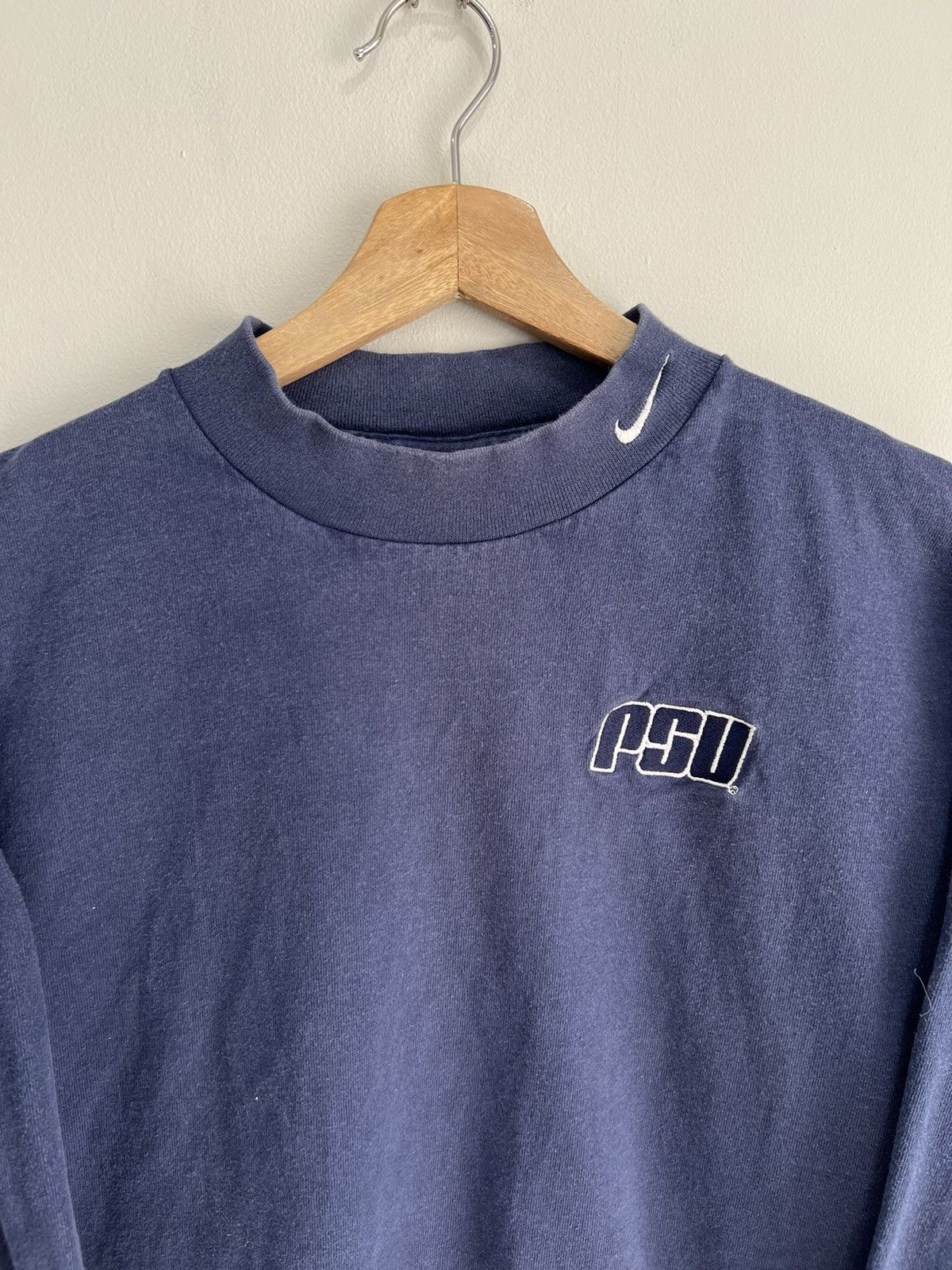 Nike Vintage Nike Psu Mock Neck Shirt Longsleeve Size US XL / EU 56 / 4 - 2 Thumbnail