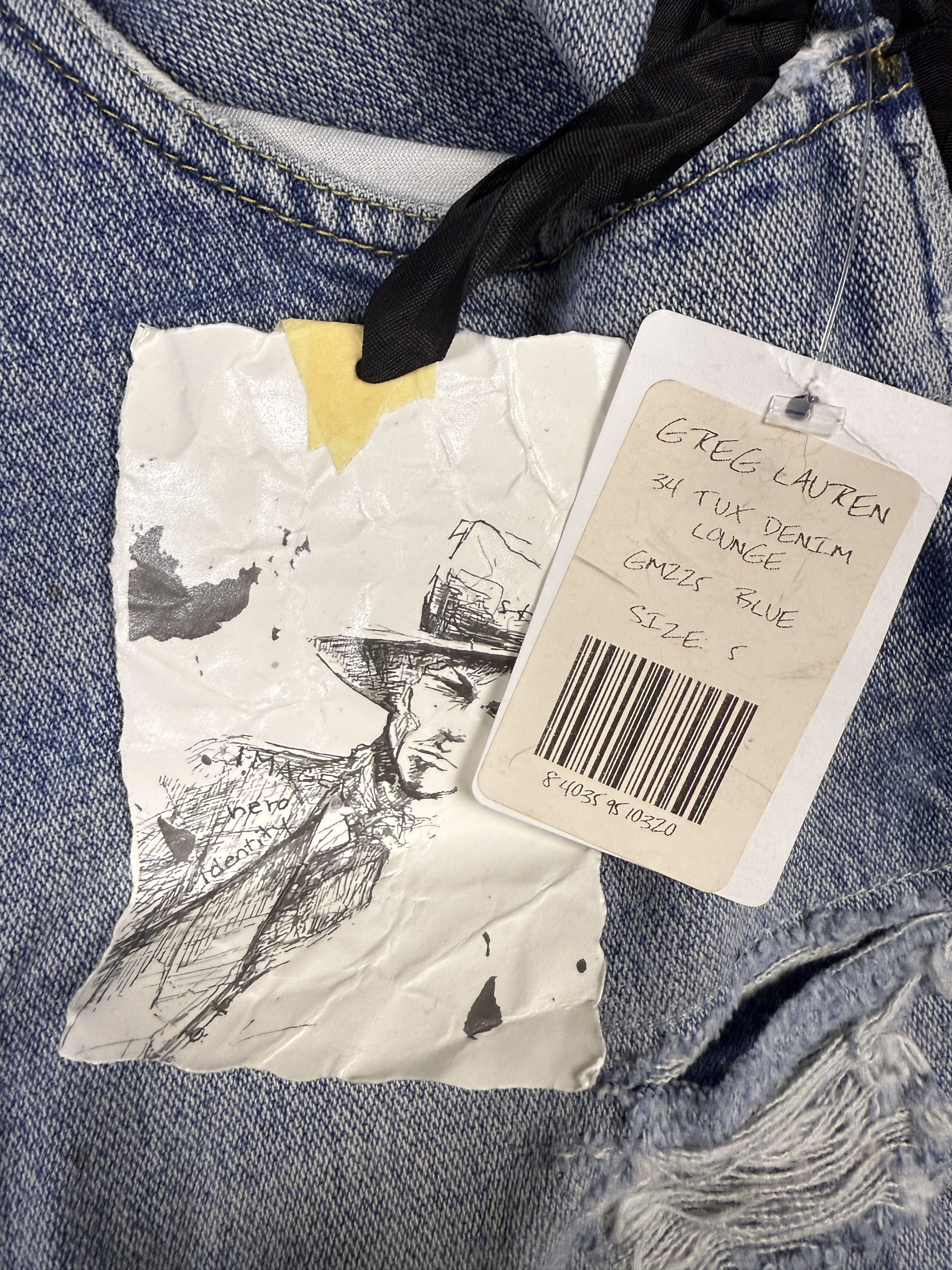 Greg Lauren $1250 Greg Lauren Tux Denim Lounge Pant Jeans Size US 42 / EU 58 - 10 Thumbnail