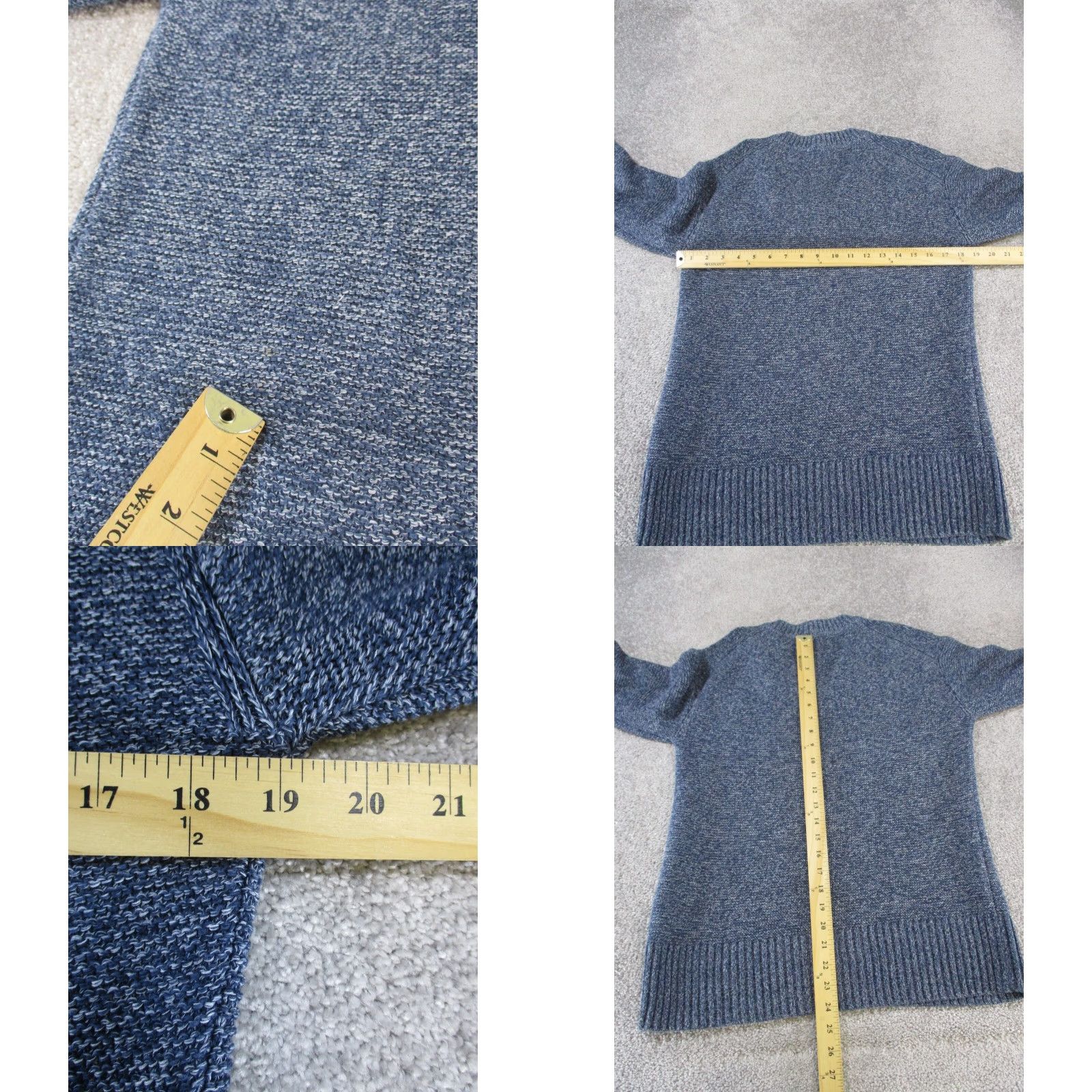 Everlane Everlane Men's Sweater Blue Cotton Knit V-Neck XS Long Sleeve Pullover Regular Fit Size US XS / EU 42 / 0 - 8 Thumbnail