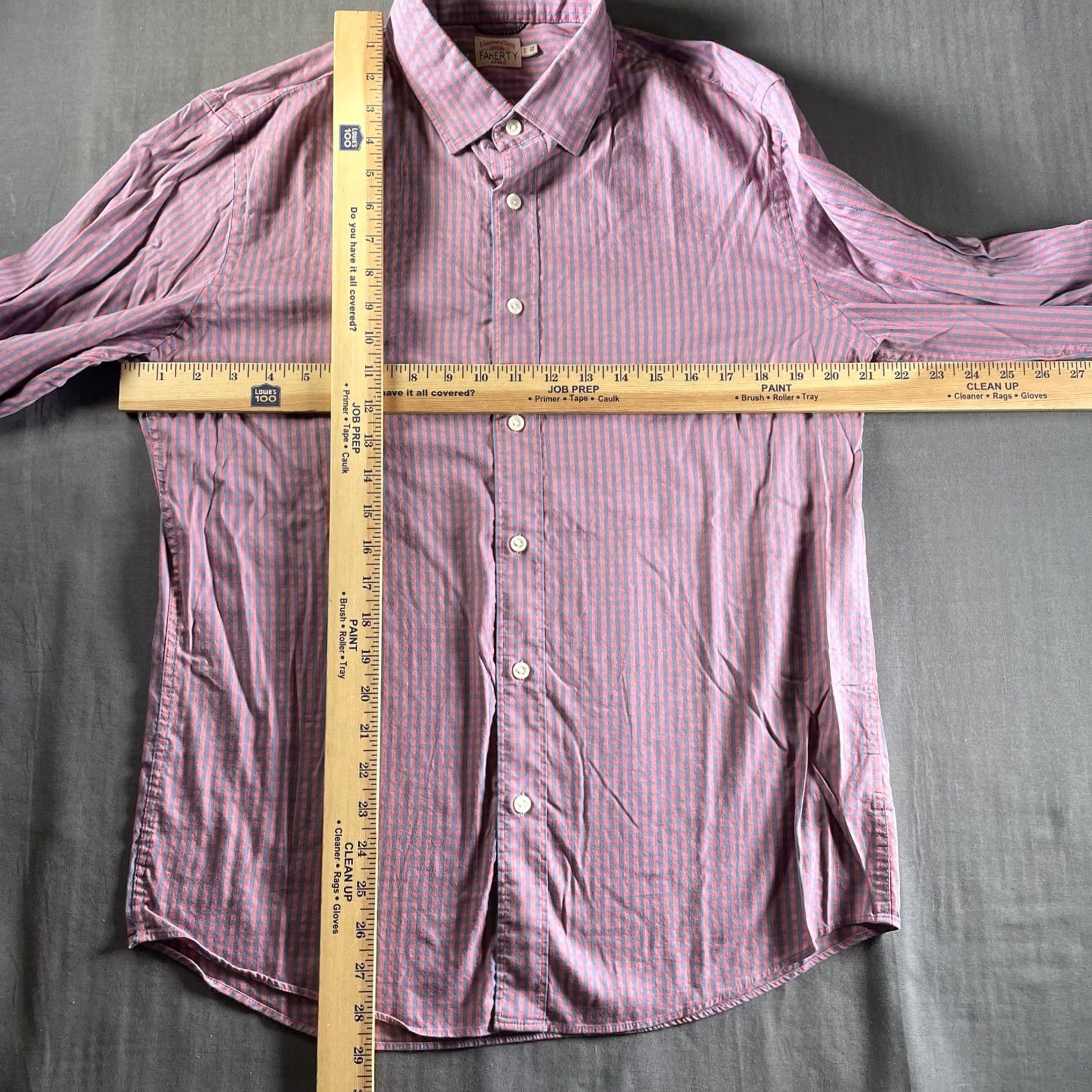 Faherty Faherty Brand Shirt Mens Medium Pink Blue Check Stretch Long Sleeve Button Up Size US M / EU 48-50 / 2 - 3 Thumbnail