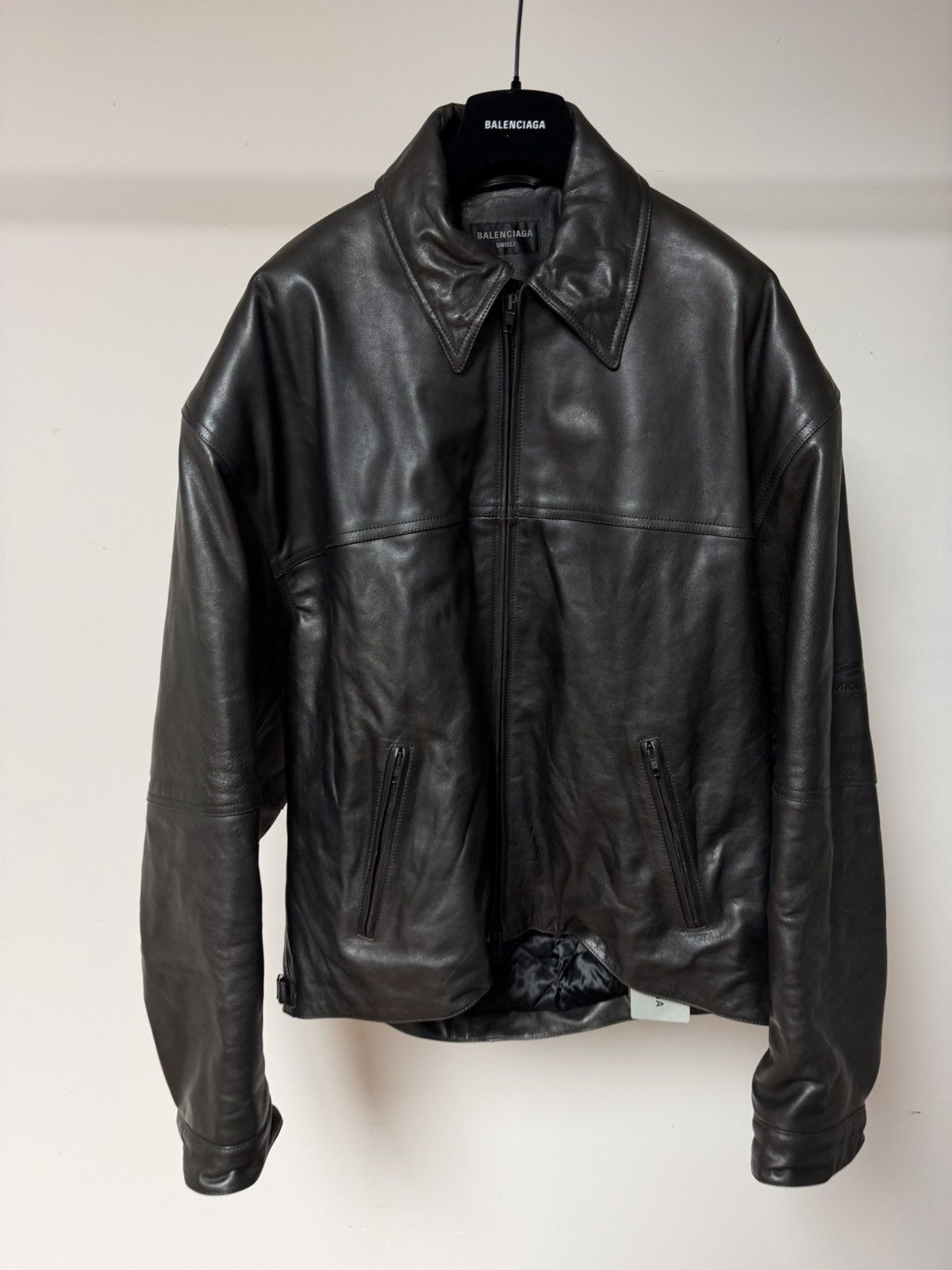 Balenciaga RARE - Summer 24 Cocoon Kick Leather Jacket M Size US M / EU 48-50 / 2 - 2 Thumbnail