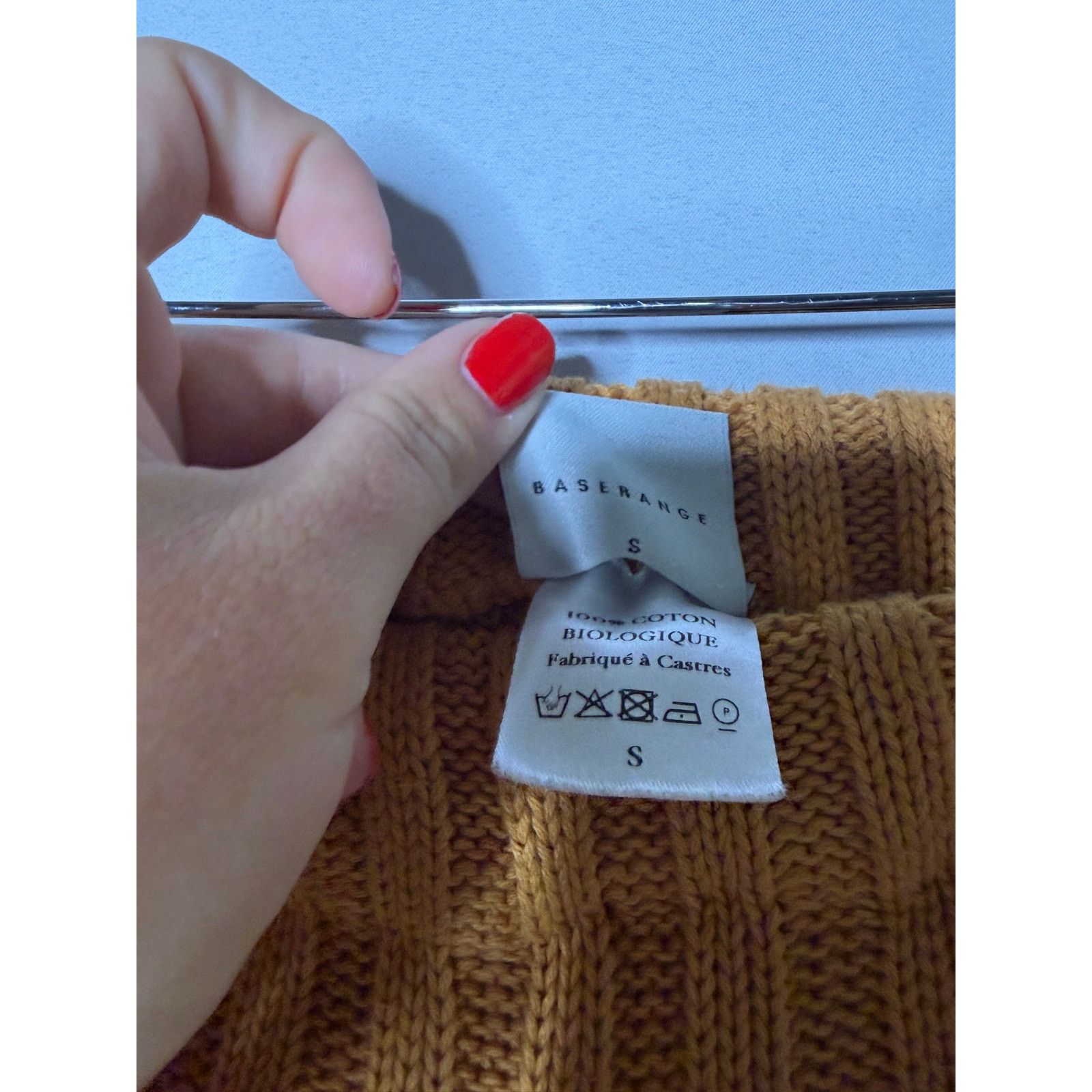 Baserange Baserange Orange 100% cotton knit ribbed high rise pants S Size 26" / US 2 / IT 38 - 5 Thumbnail