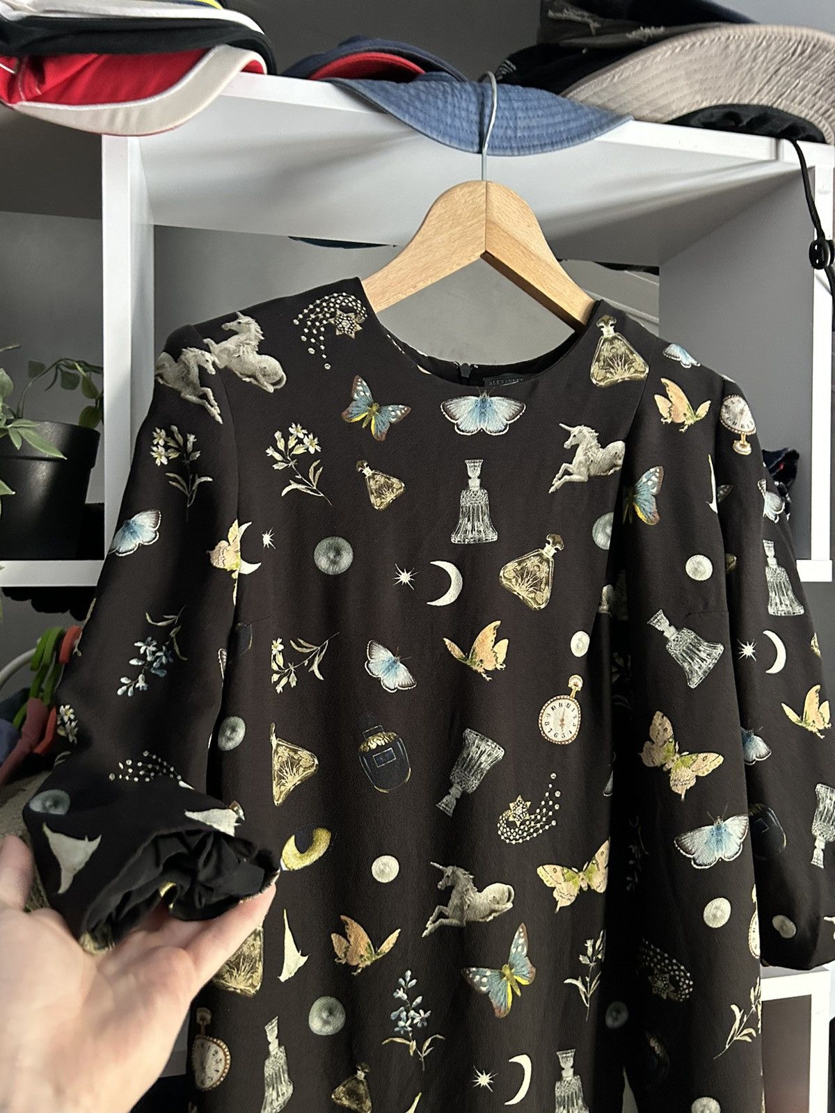 Alexander McQueen Vintage Alexander McQueen Black Butterfly Print Dress Size M / US 6-8 / IT 42-44 - 4 Thumbnail
